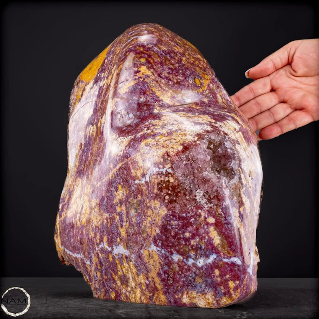 Museum piece! Natural red agate freeform with amethyst...