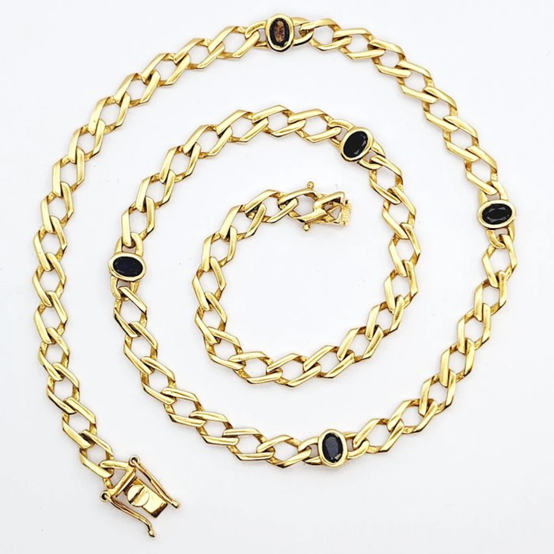 Necklace - 18 kt. Yellow gold - 2.75ct. tw. Sapphire