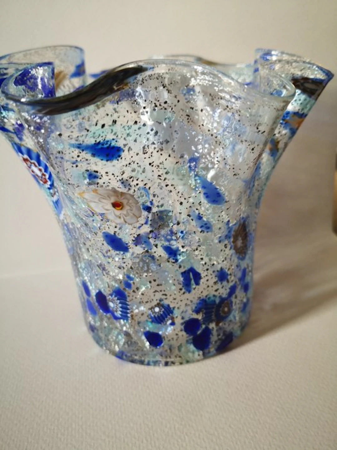 Vase - Murano glass - Handkerchief with murrine