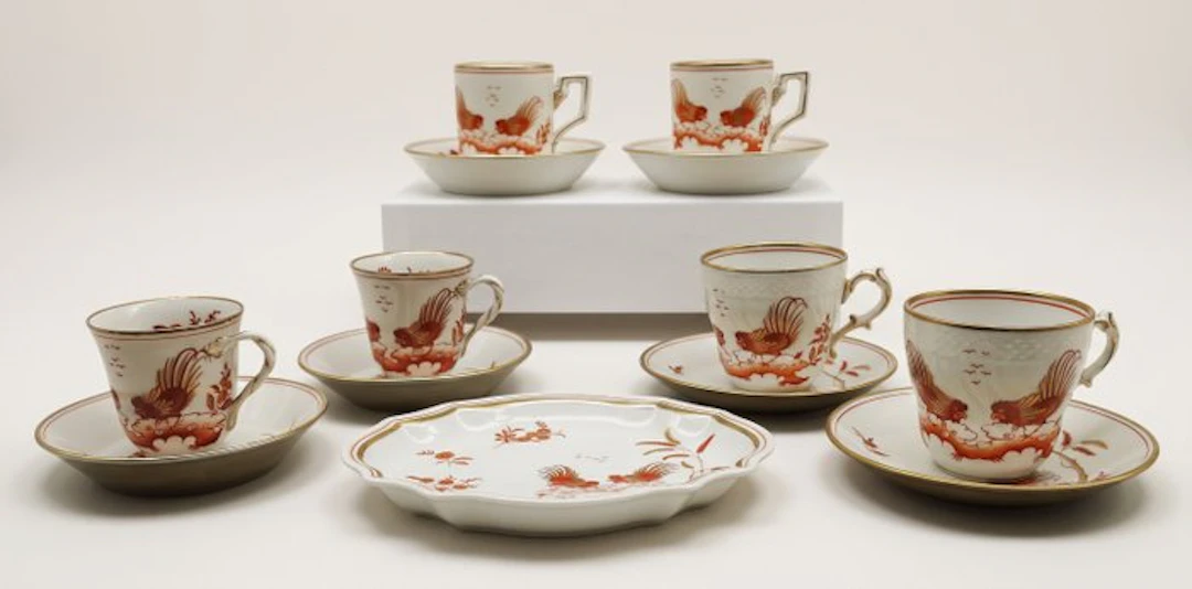 Richard Ginori - Coffee service (14) - Galli Rossi - Porcelain