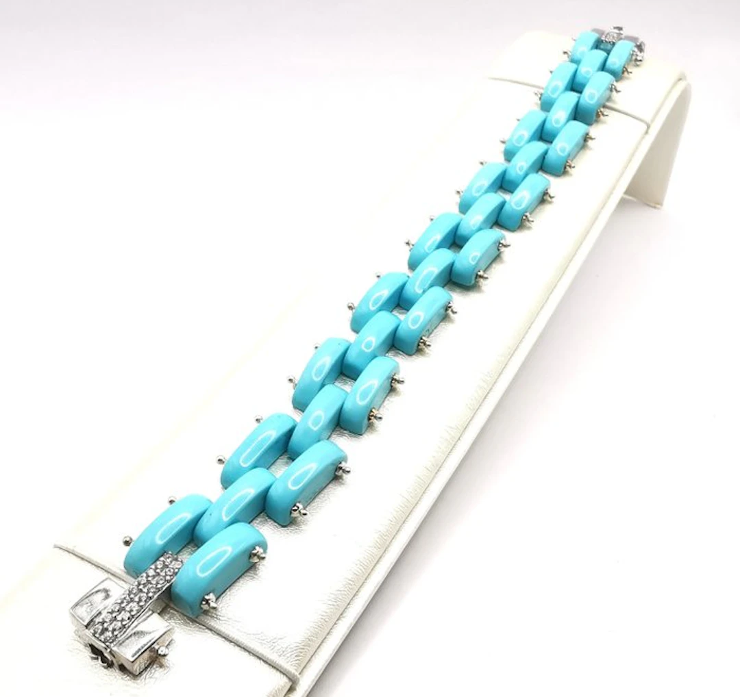 Turquoise - Silver - Bracelet - handmade