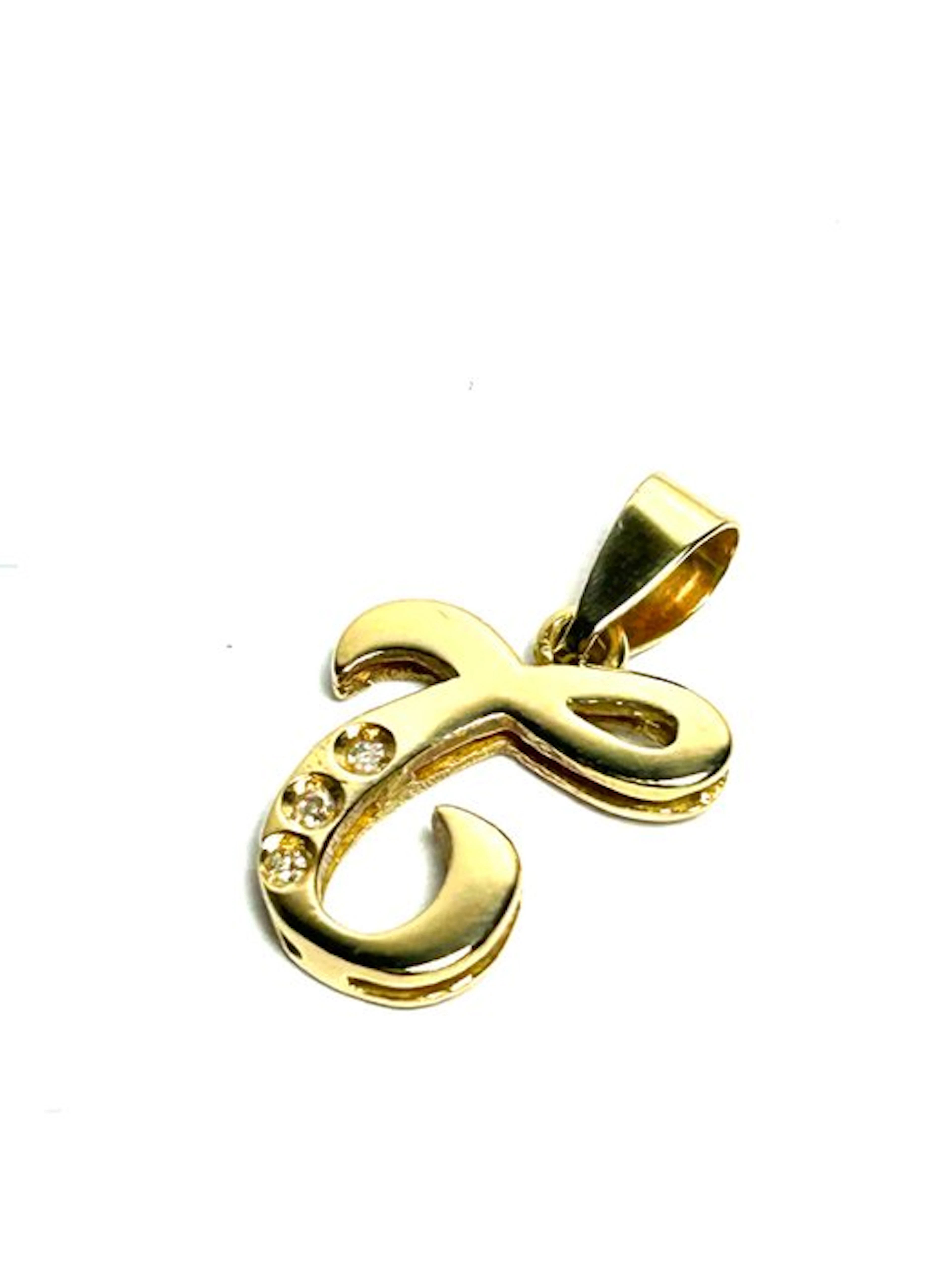 Pendant - 18 kt. Yellow gold - 0.03ct. tw.