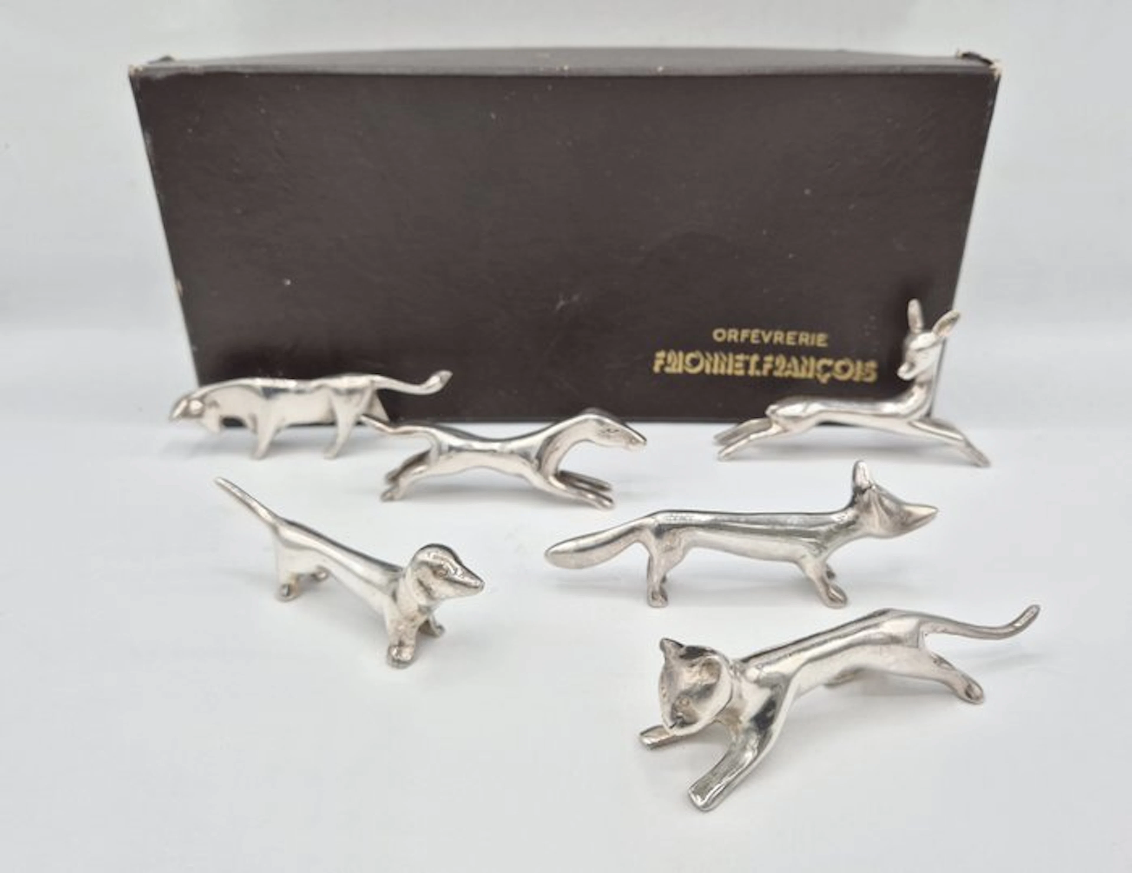 Francois Frionnet - Knife rest (6) - Silverplated - Animals