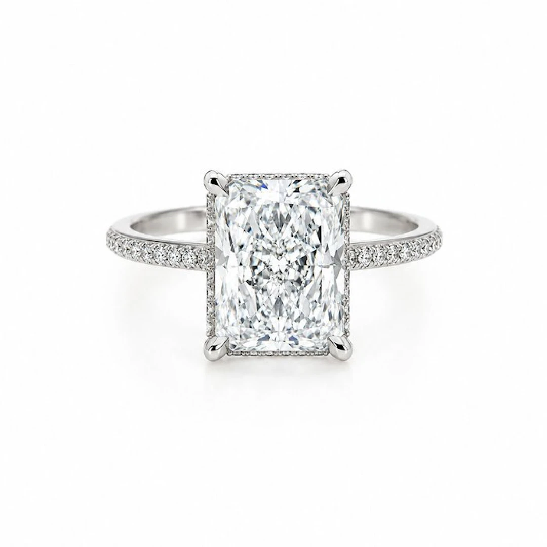 Ring - 18 kt. White gold - 5.00ct. tw. Diamond (Lab-grown) - Diamond