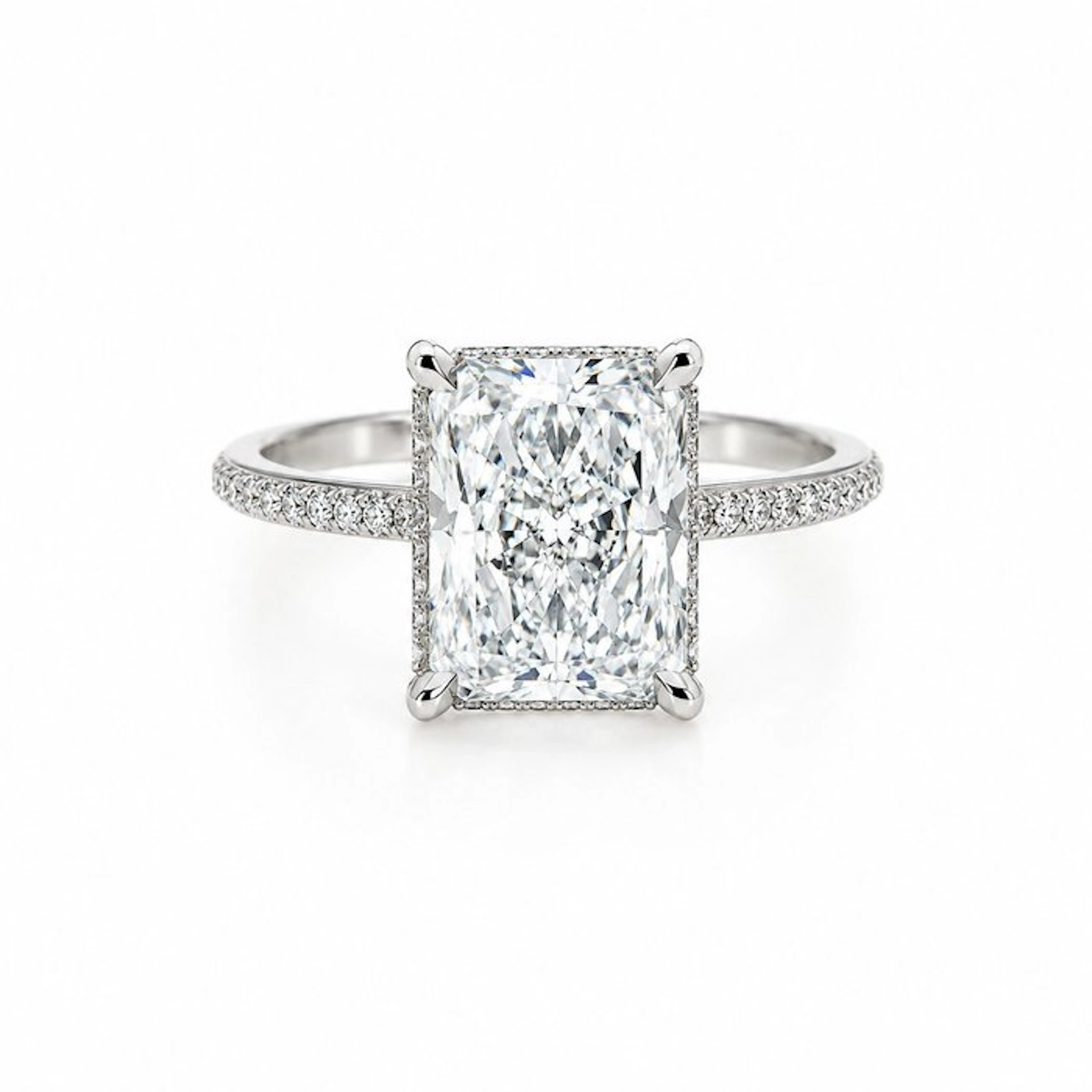 Ring - 18 kt. White gold - 5.00ct. tw. Diamond (Lab-grown) - Diamond