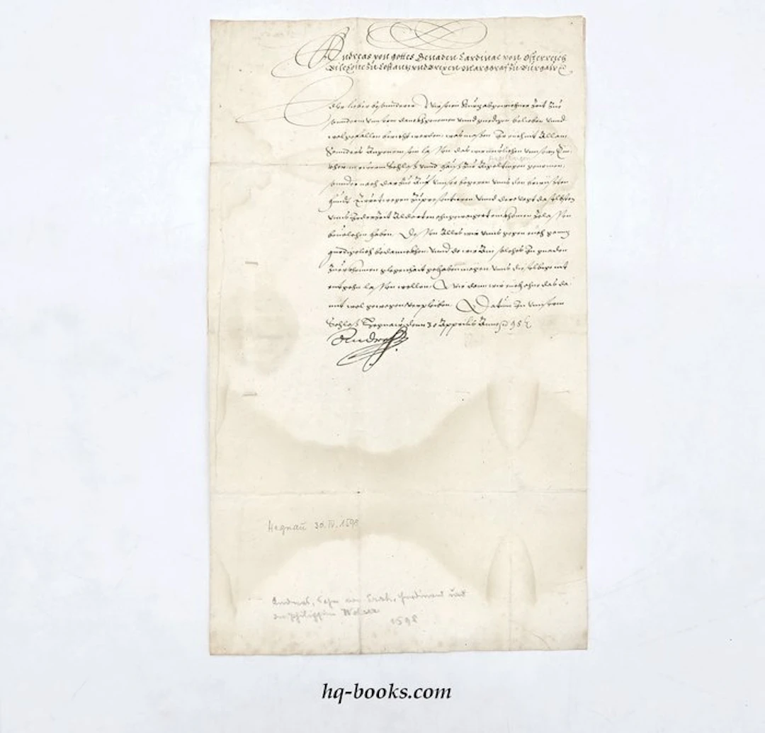 Kardinal Andreas von Österreich - Schreiben an Jakob...