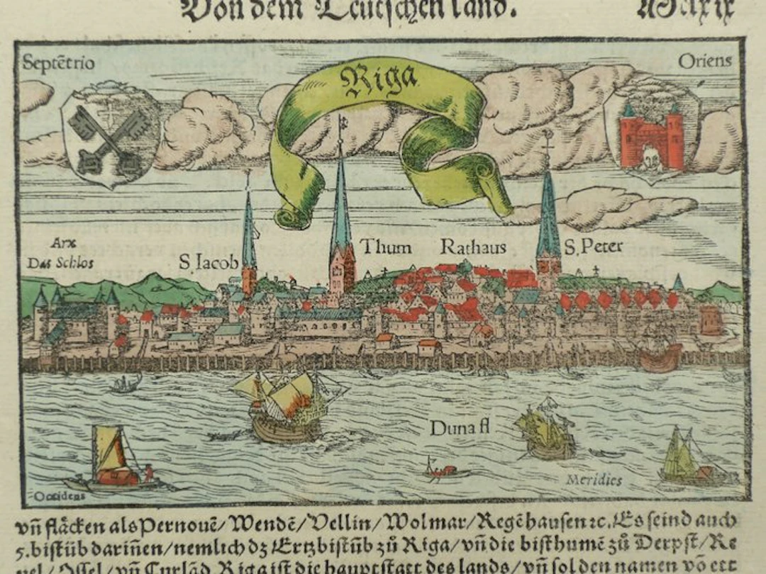 Europe - Lithuania / Riga; Sebastiaan Münster - Riga - 1561-1580