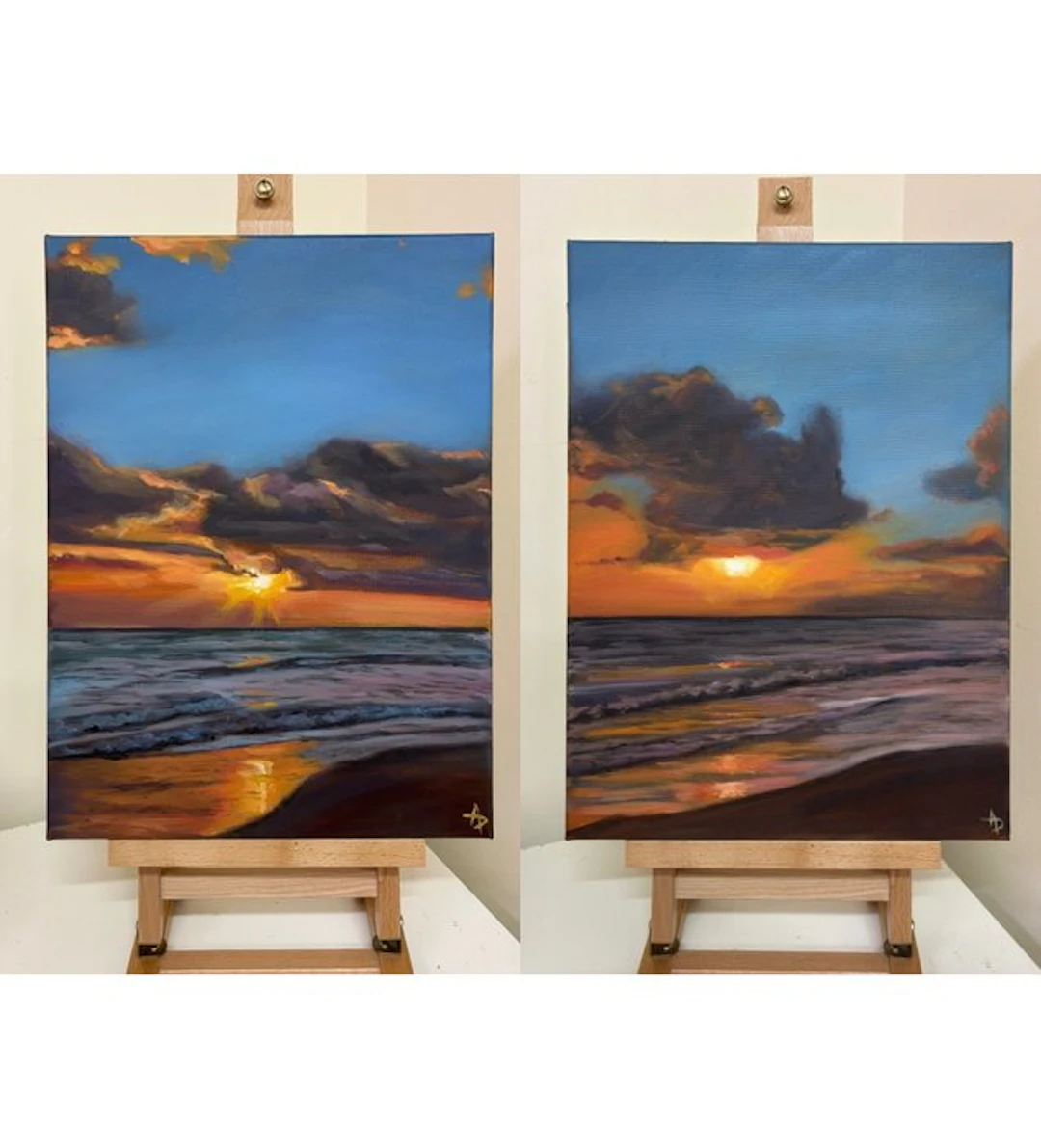 Alena Panchishin - Two paintings “Between sea and sky”, “The hour of silence”
