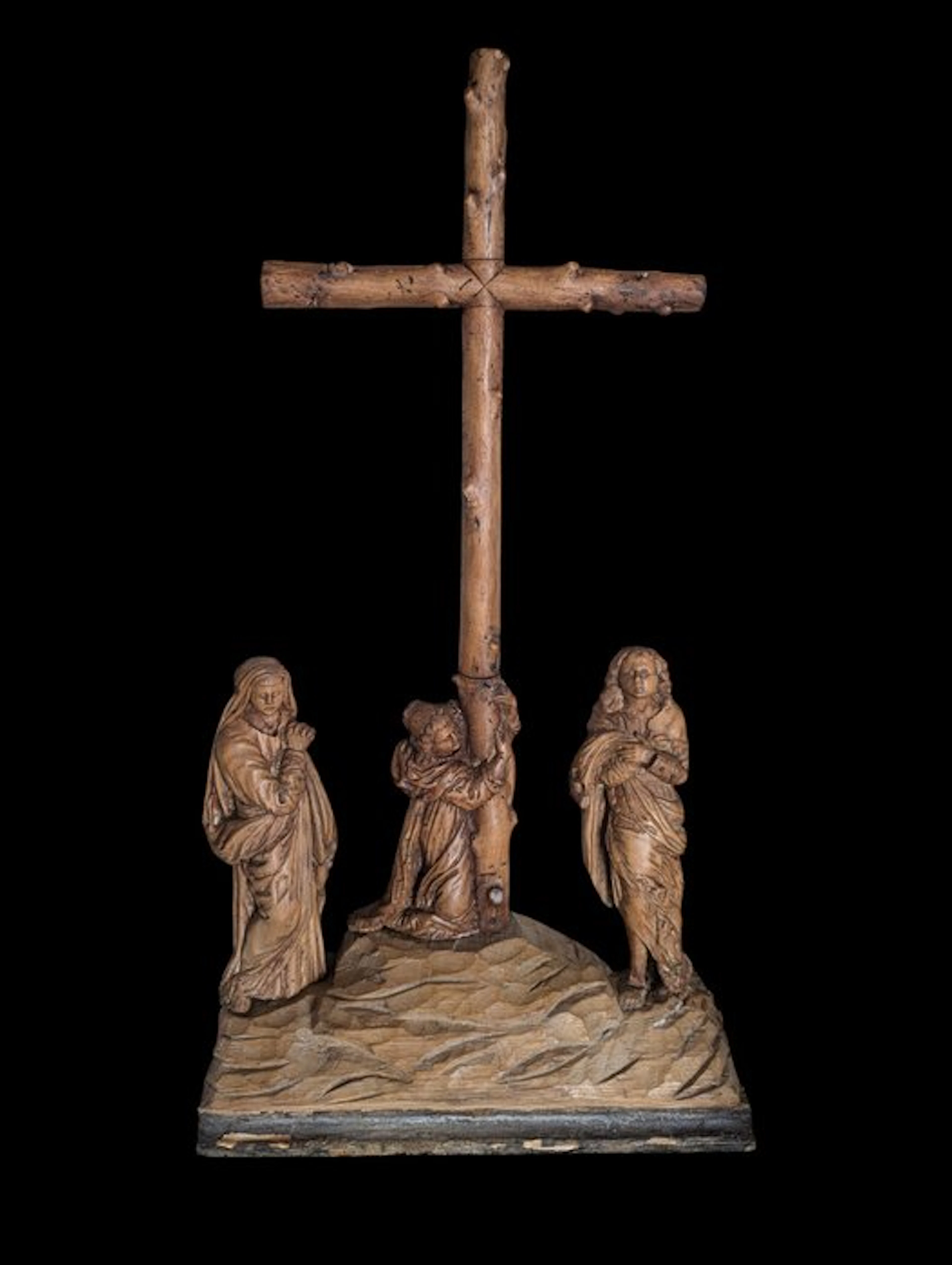 Escuela española - Sculpture, Antiguo Calvario - 53 cm - Wood