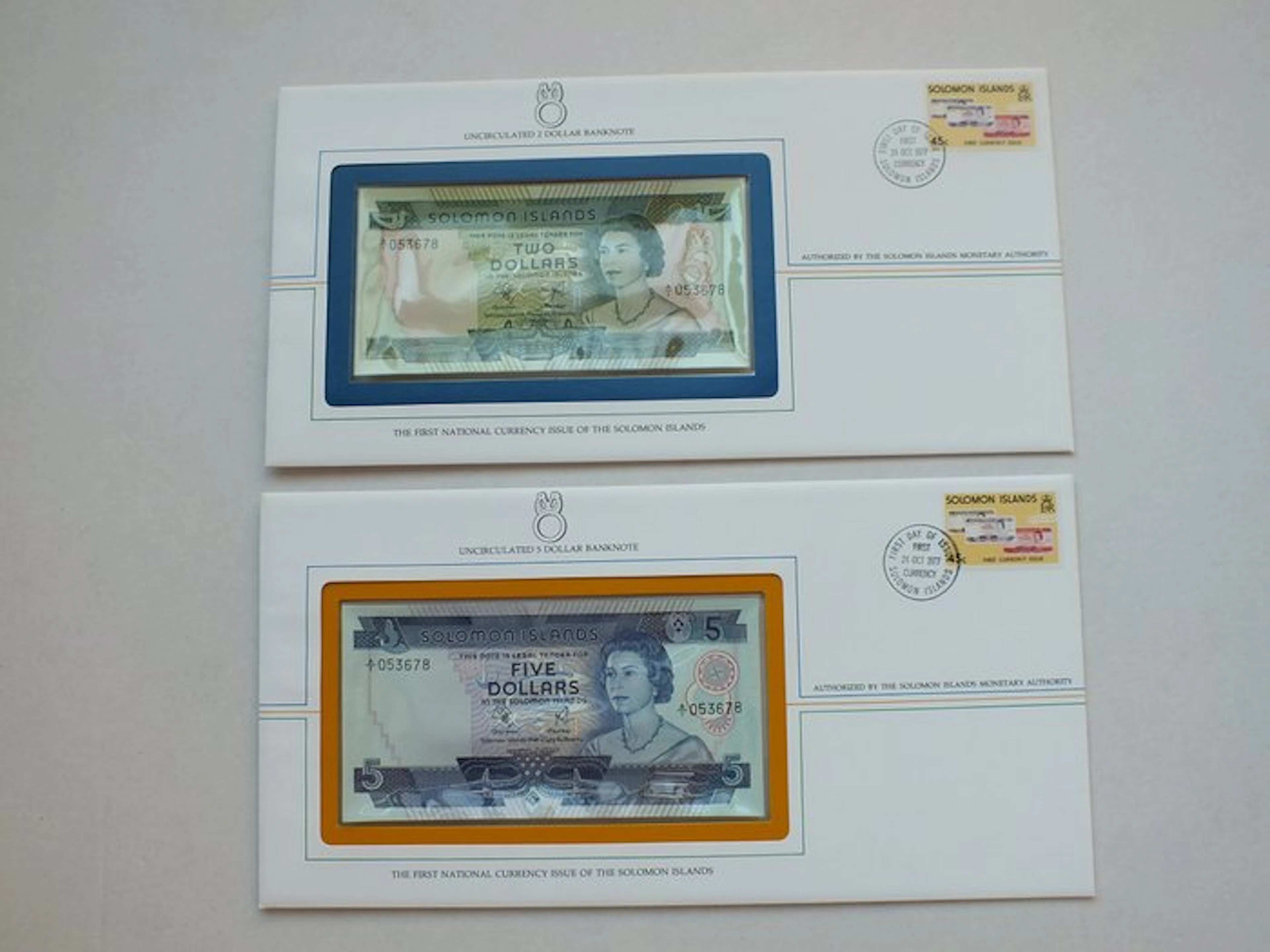 Solomon Islands. - 2, 5 Dollars - ND (1977) (No reserve price)
