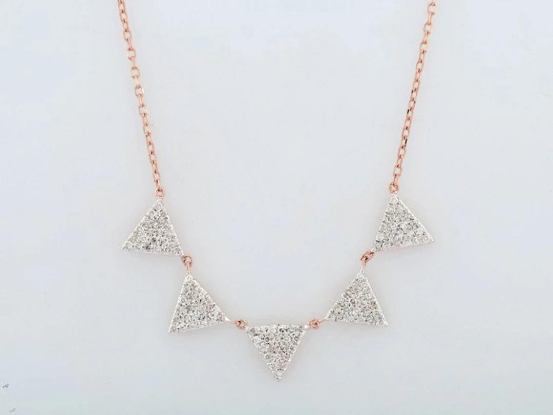 Necklace - 14 kt. Rose gold - 0.23ct. tw. Diamond (Natural)
