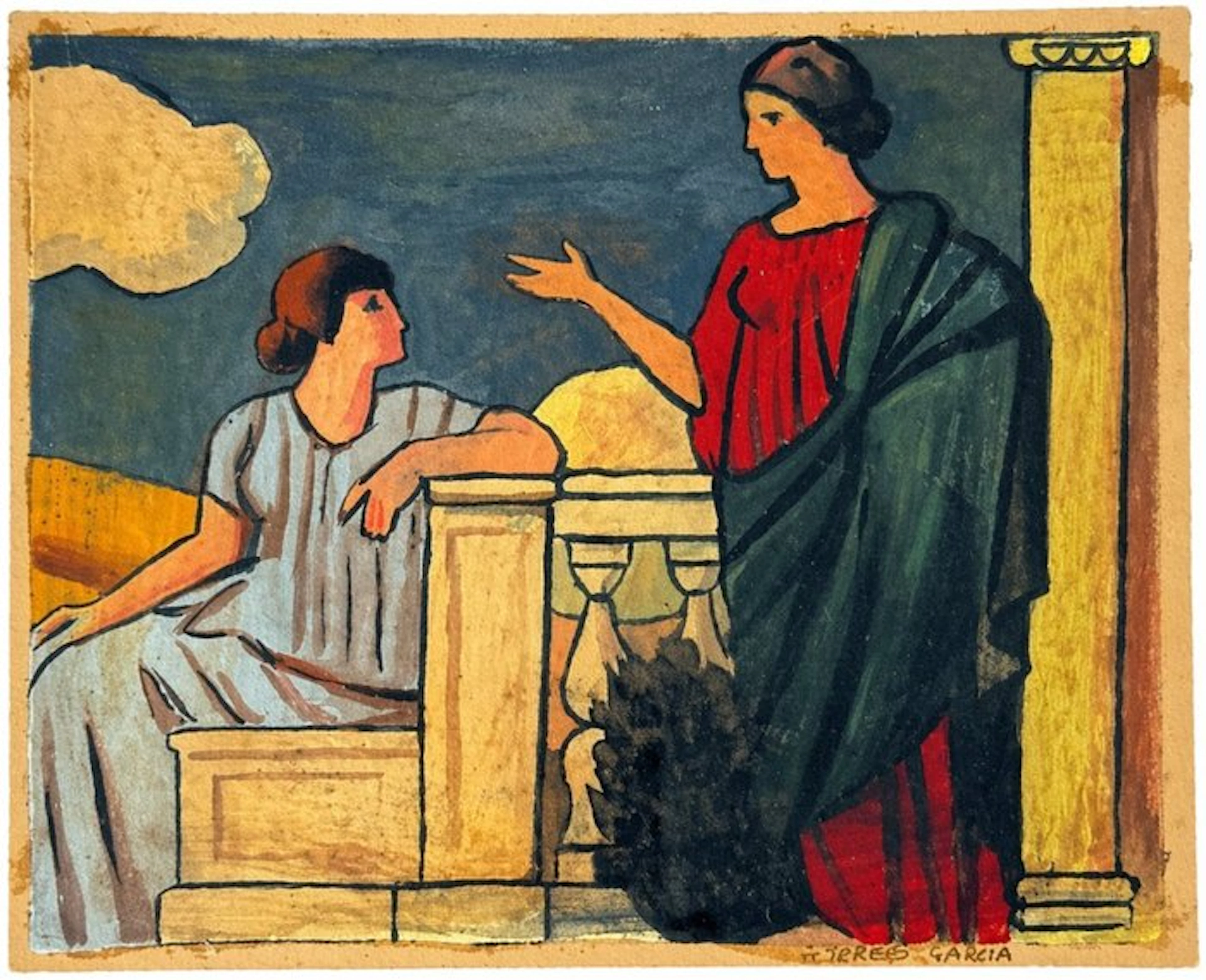 Joaquín Torres García (1874-1949) - Grecian scene