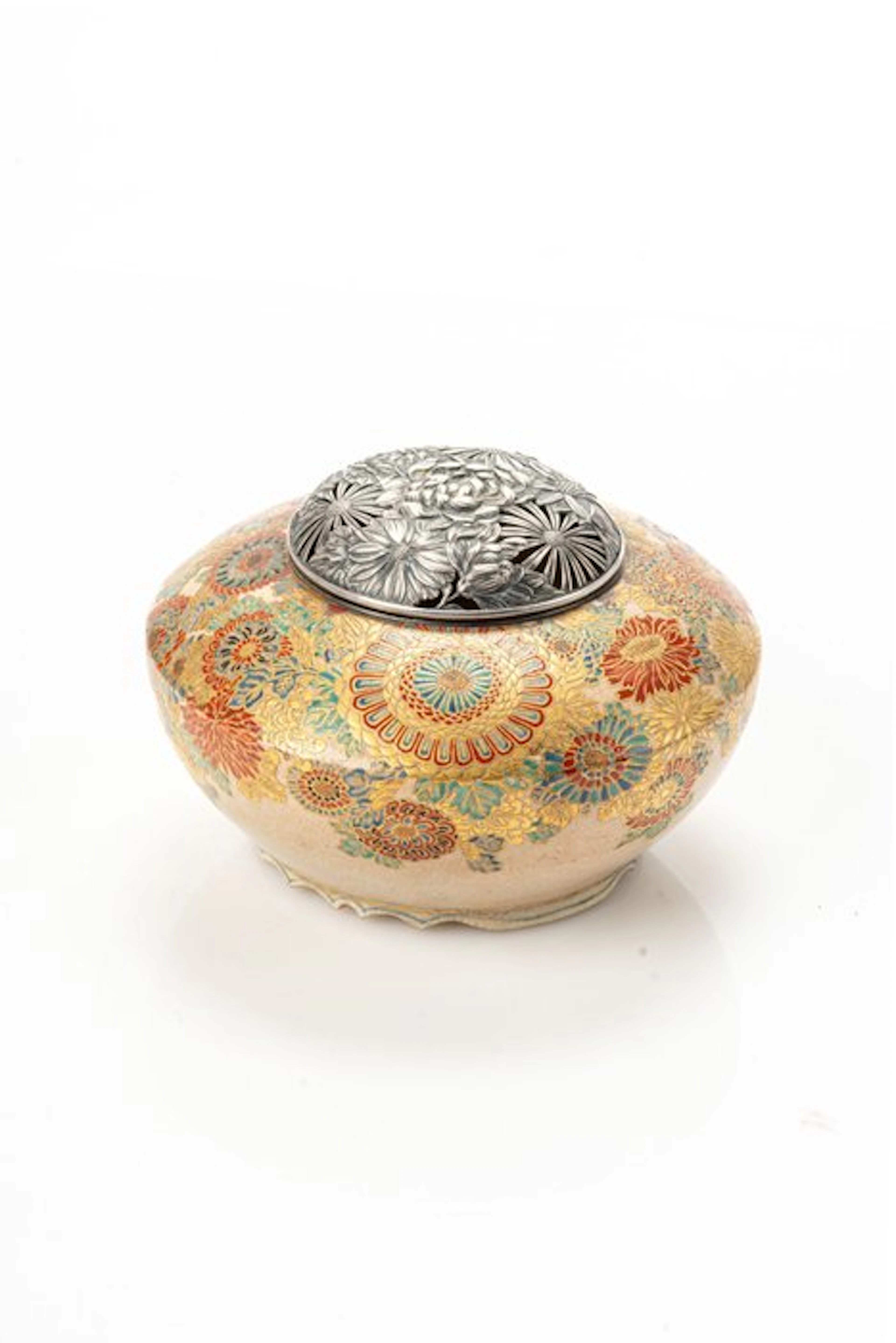Incense burner - A fine Gosu blue Satsuma koro finely...