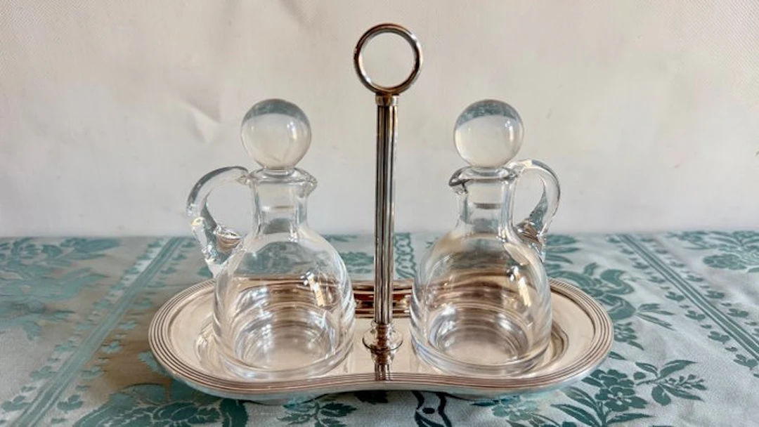 Christofle - Cruet set (3) - Glass, Silverplated - Exclusive Tableware