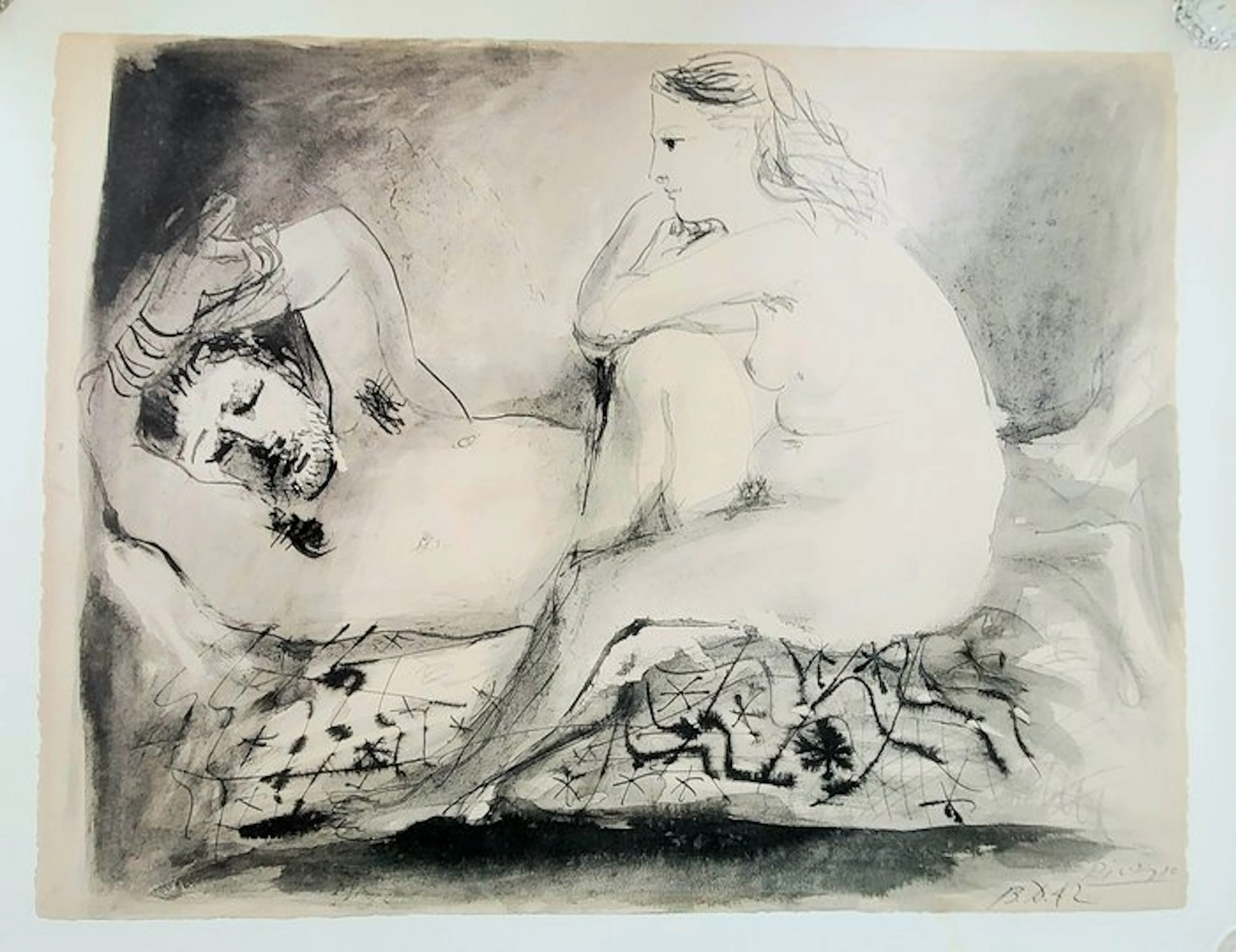 Pablo Picasso (1881-1973) - Nu assis et homme endormi 1942
