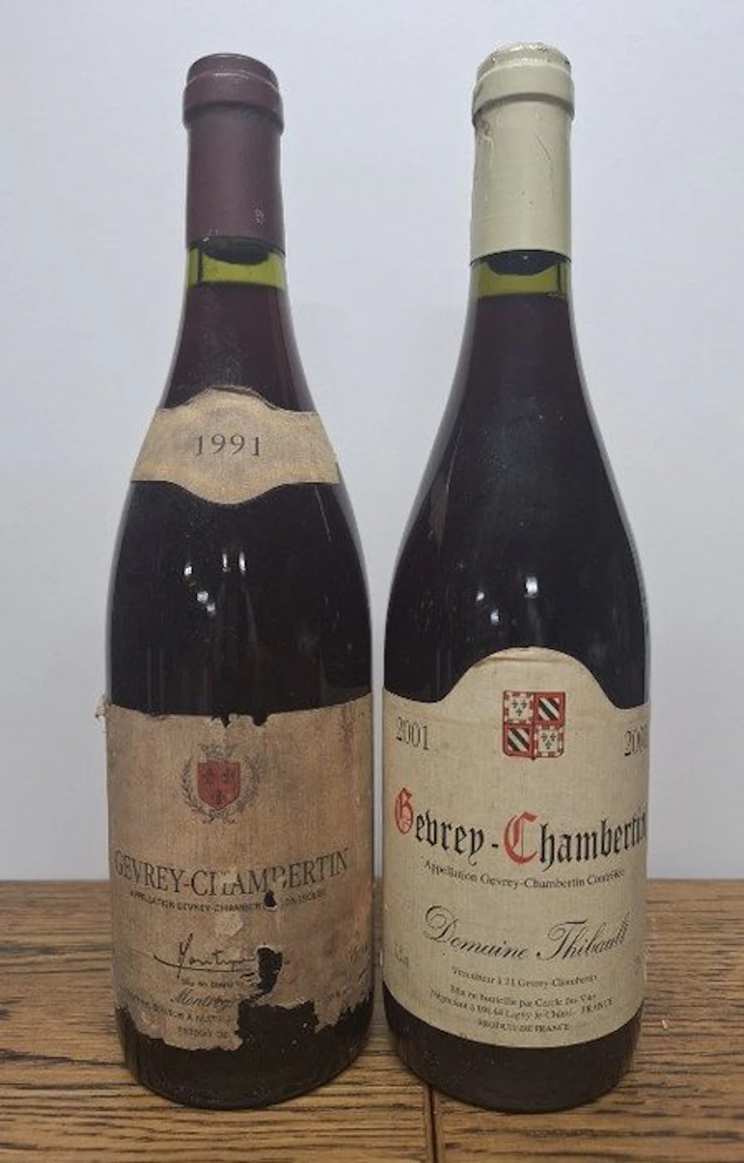 1991 Montreynaud & 2001 Domaine Thibault - Gevrey Chambertin - 2 Bottles
