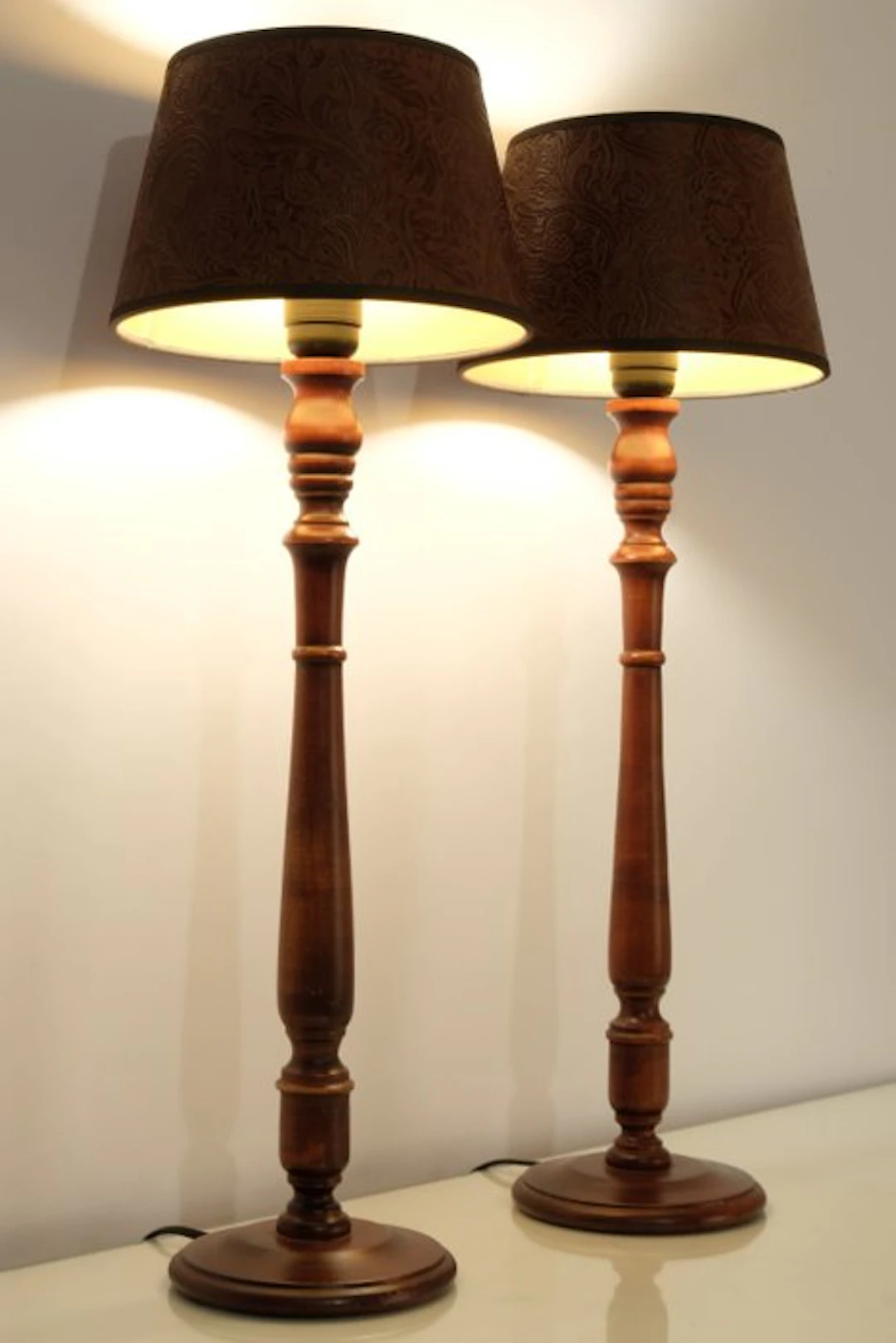 Locklight - Set Chique Tafellampen - Table lamp (2) - Empire Style - Wood