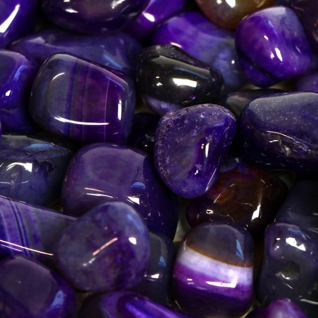 No Reserve - Vivid Purple Agate - Tumbled Stones - XL Wholesale Lot- 1 kg