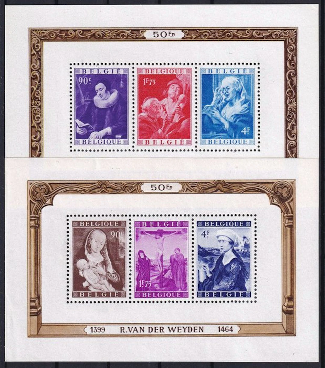 Belgium 1949 - Blocks: Jordaens and Van der Weyden - OBP/COB BL27/28