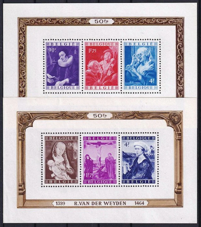 Belgium 1949 - Blocks: Jordaens and Van der Weyden - OBP/COB BL27/28
