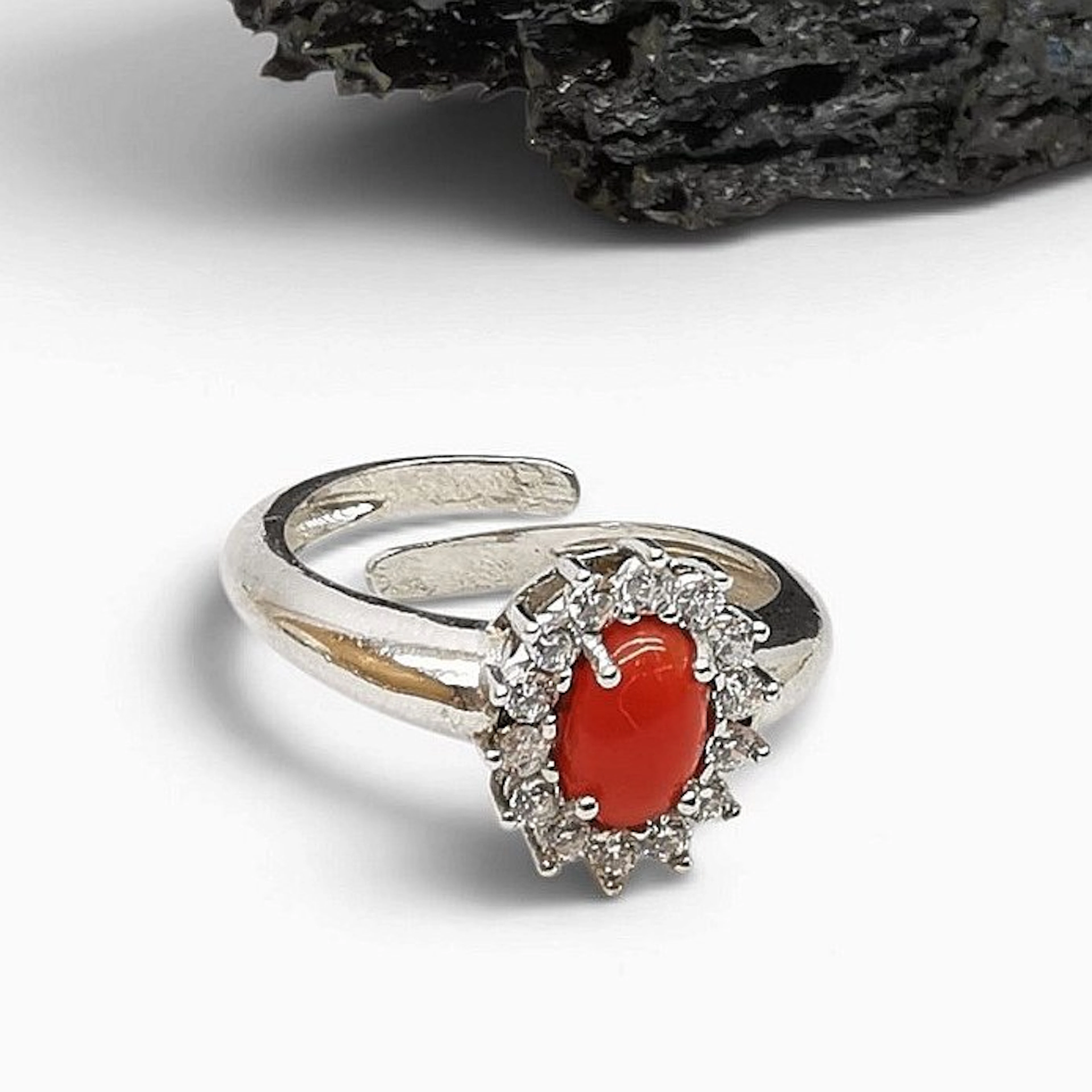 Coral - Sterling Silver 925 - Ring