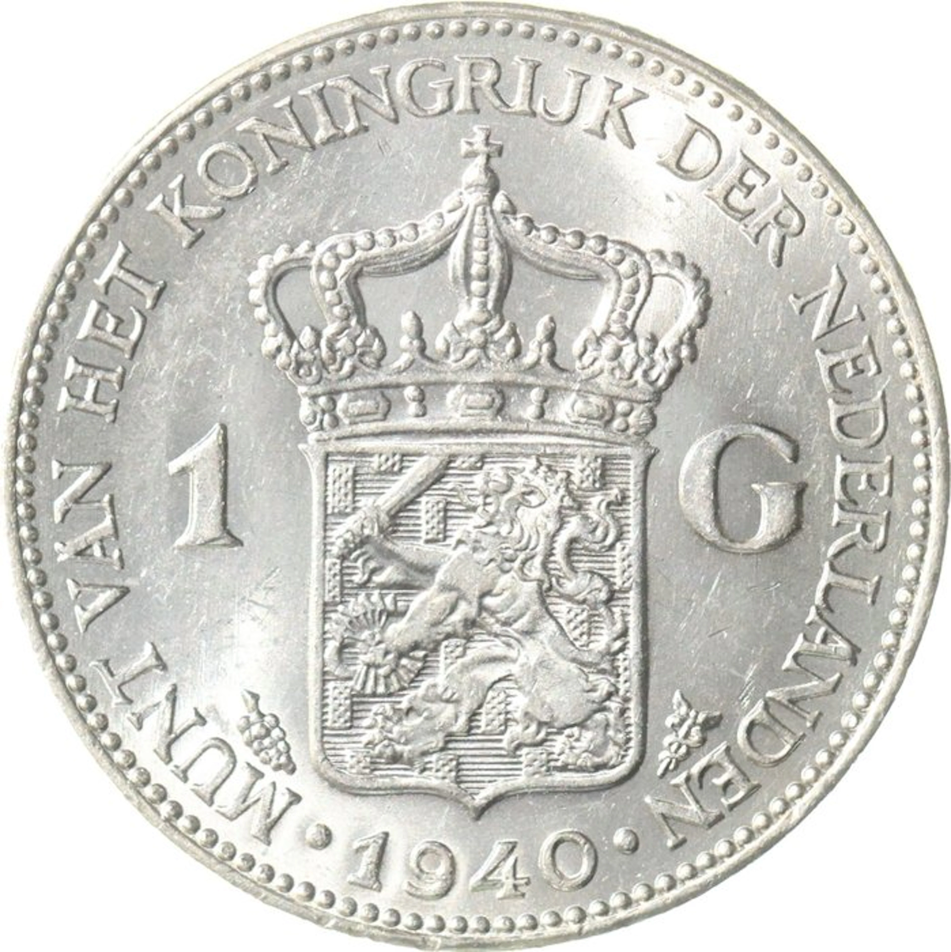Netherlands. Wilhelmina. 1 Gulden 1940 KWALITEIT (No reserve price)