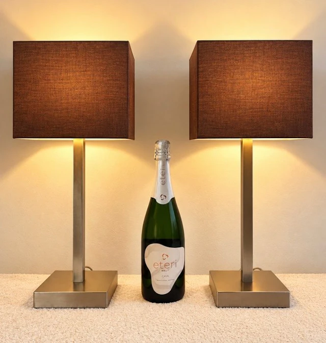 Higlight B.V. - Table lamp (2) - Cube - Brushed Steel, Textile - Set