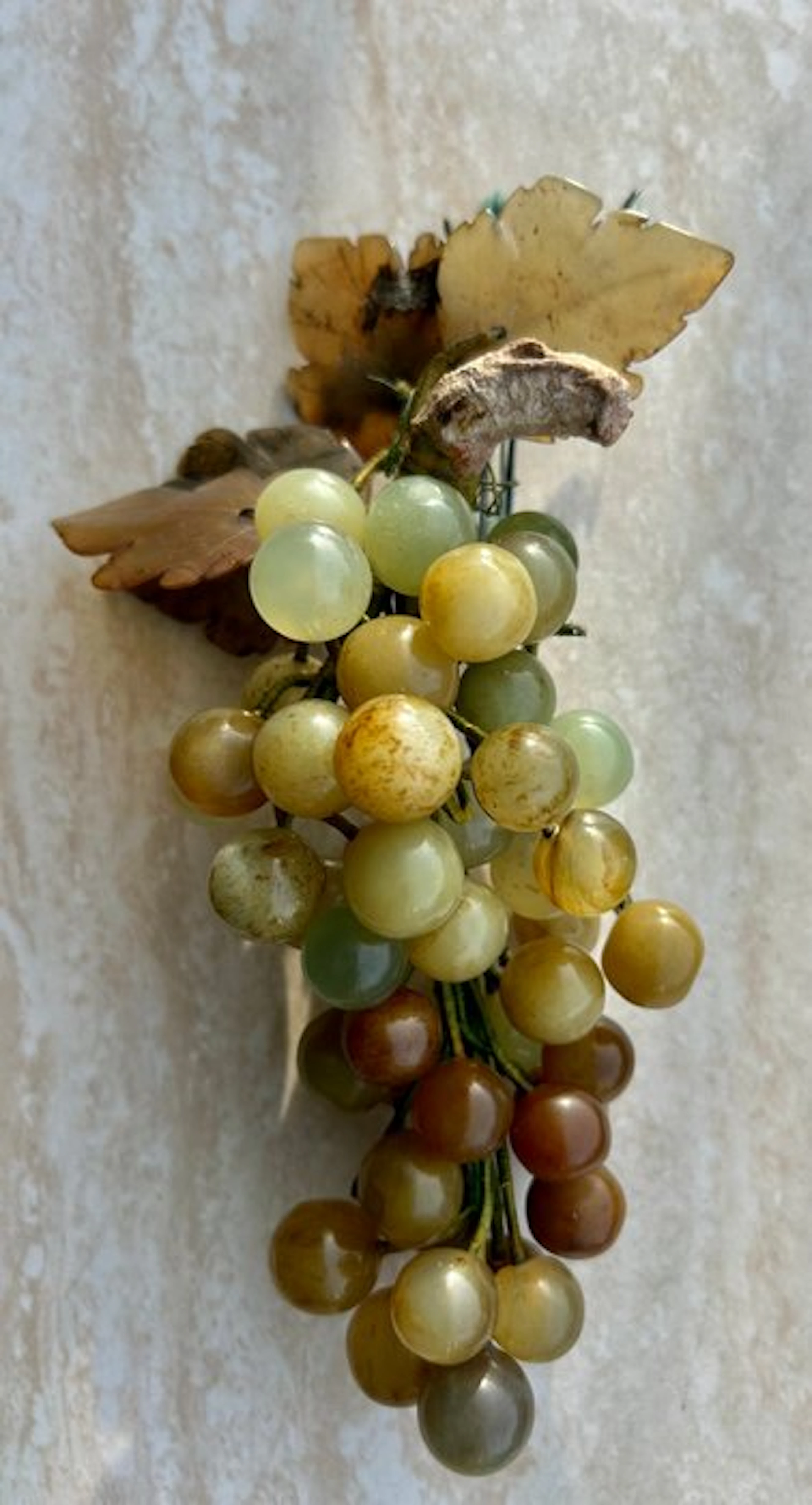 Large Vintage Chinese Polished Mineral Grapevine Trough...