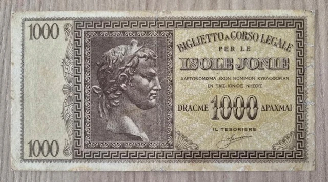 Italy. - 1000 Drachmai - 1942 - Gigante IJ 7A (No reserve price)