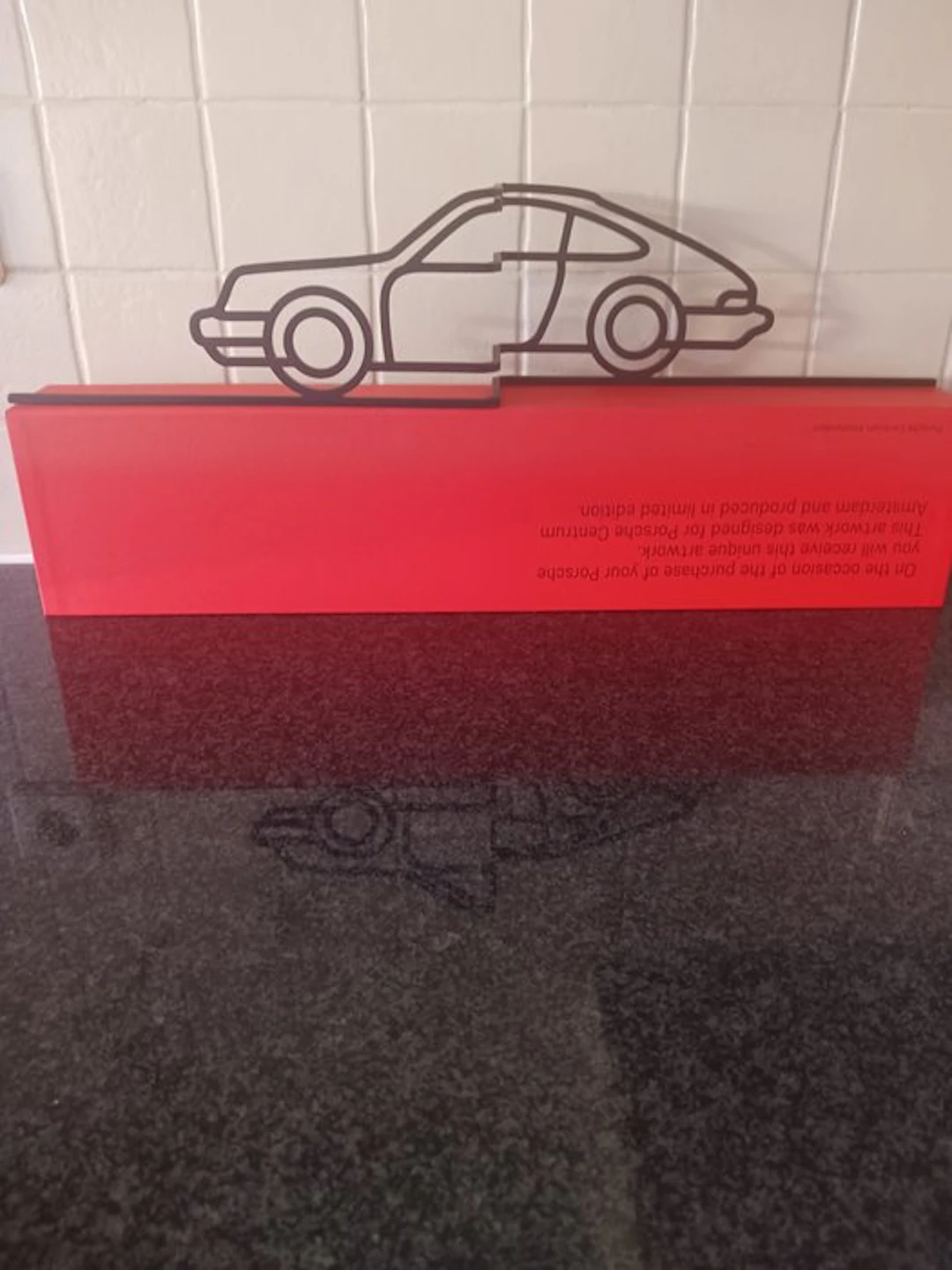 Artwork - Porsche - Porsche 911 silhouet staander van metaal