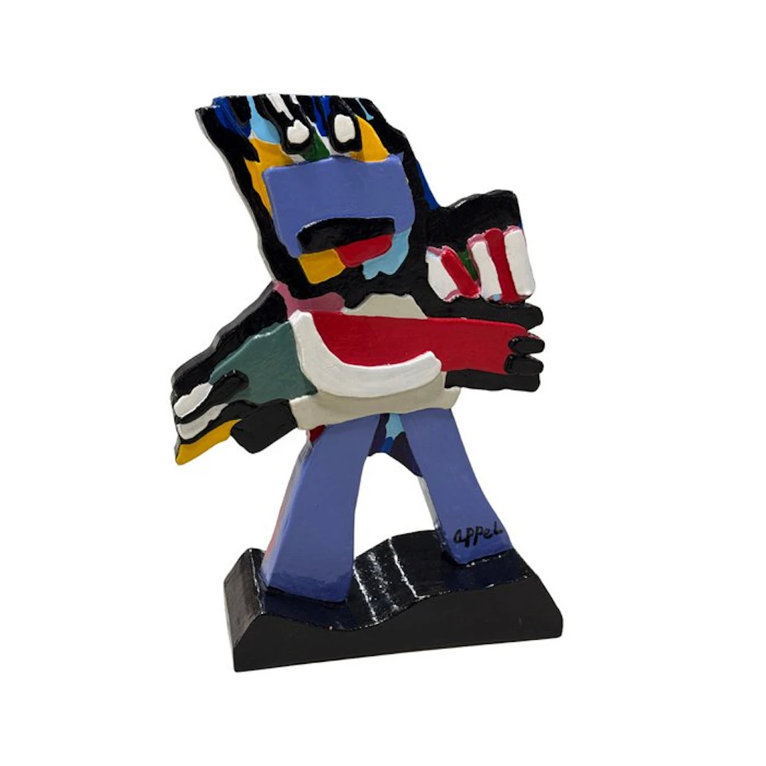 Karel Appel (1921-2006) - Sculpture, Blue Boy - 30 cm - Creamware - 2000