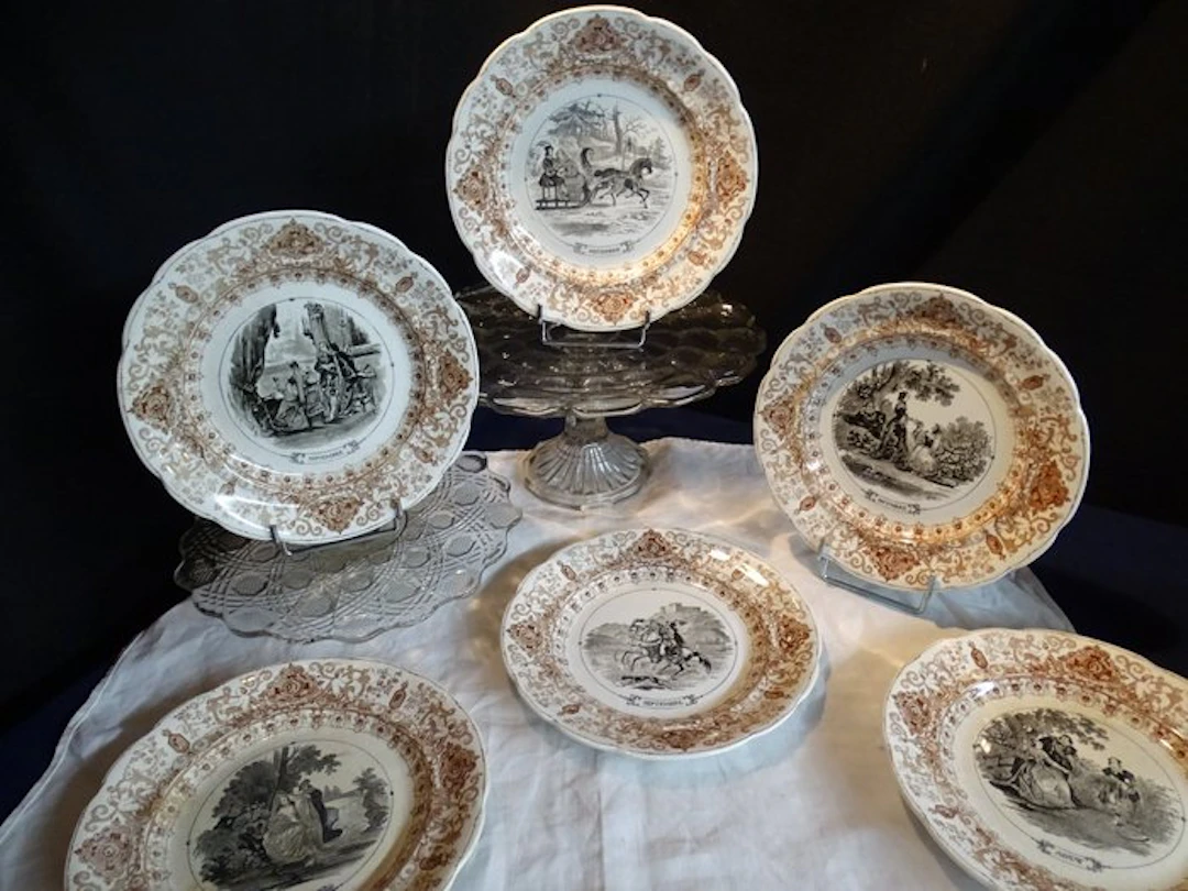Sarreguemines - Dessert service (12) - Earthenware
