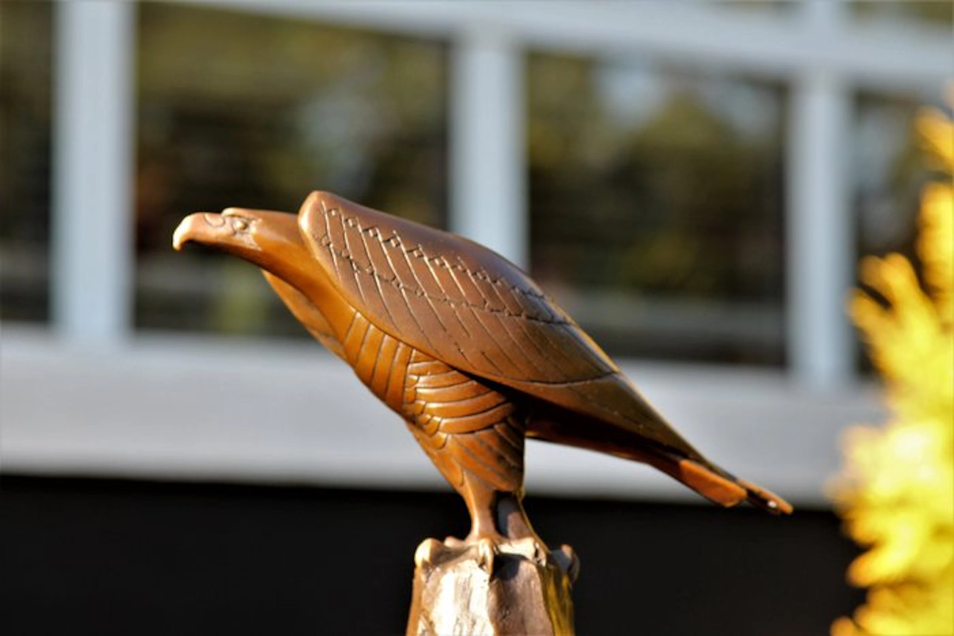 Sculpture, adelaar brons in art deco - 21 cm - bronze marble