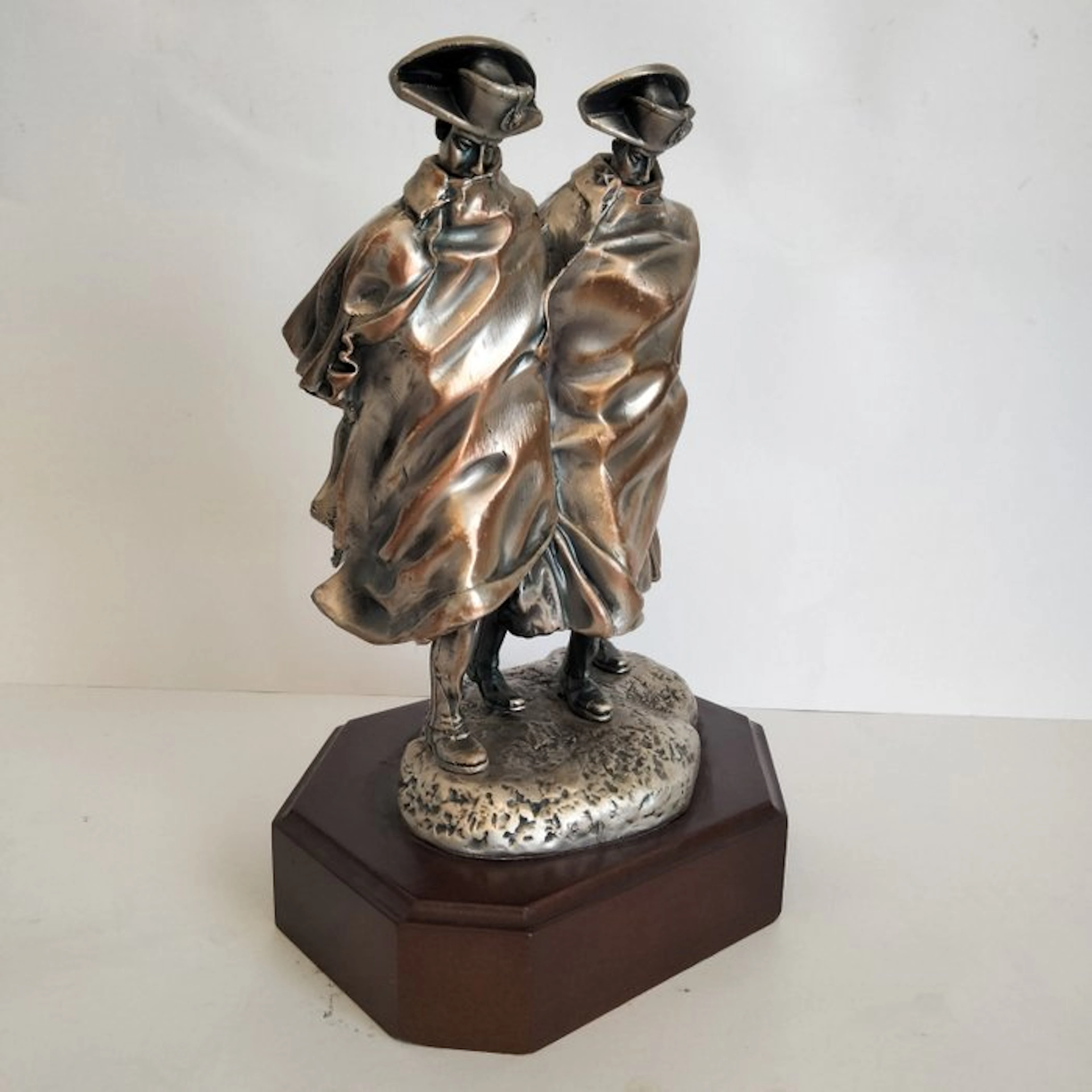 Antonio Berti - Sculpture, Carabinieri nella tempesta - 23 cm - Metal - 1950