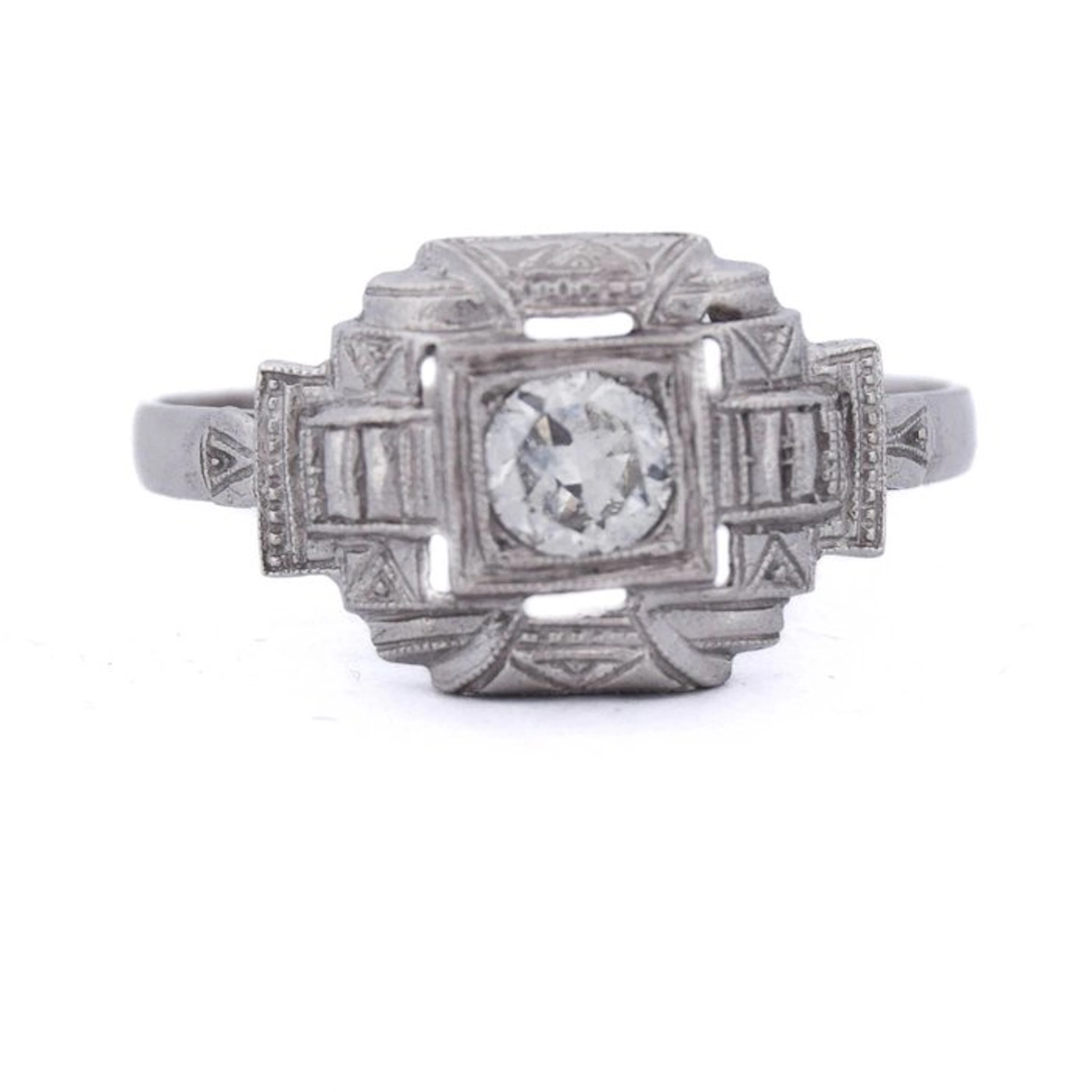 No reserve price - Cocktail ring Platinum - 0.30ct
