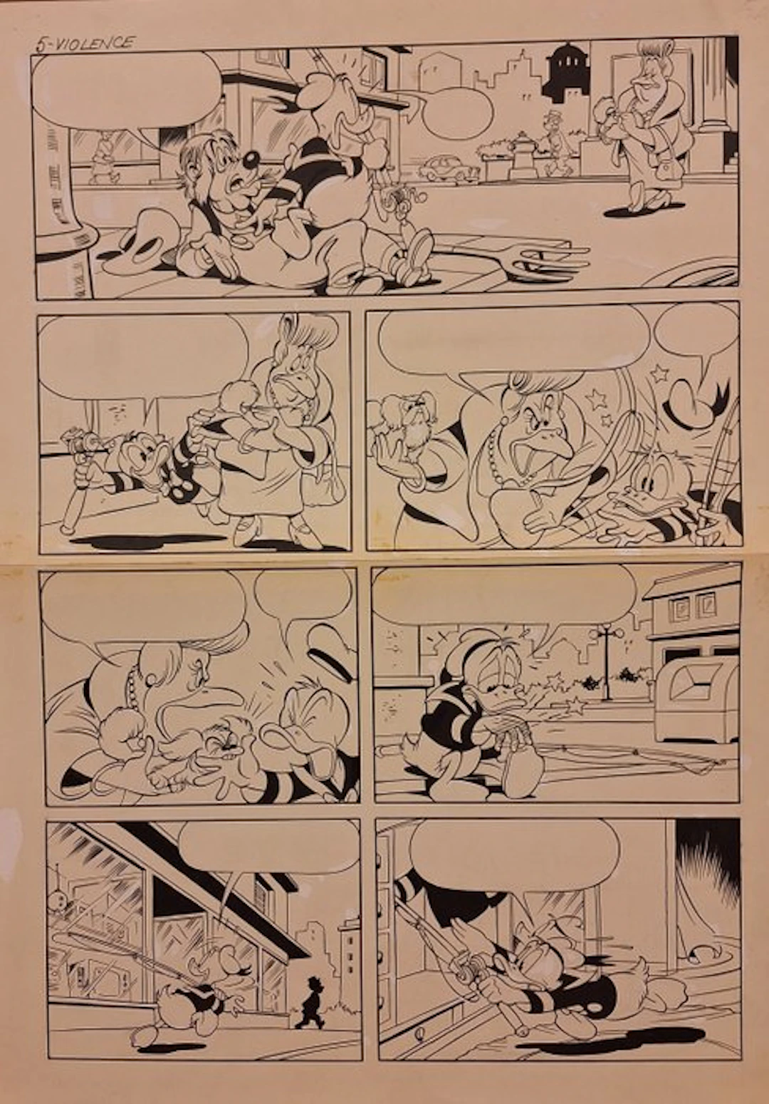 Daniel Branca - 1 Original page - Donald Duck - Robbery with violence - 1981