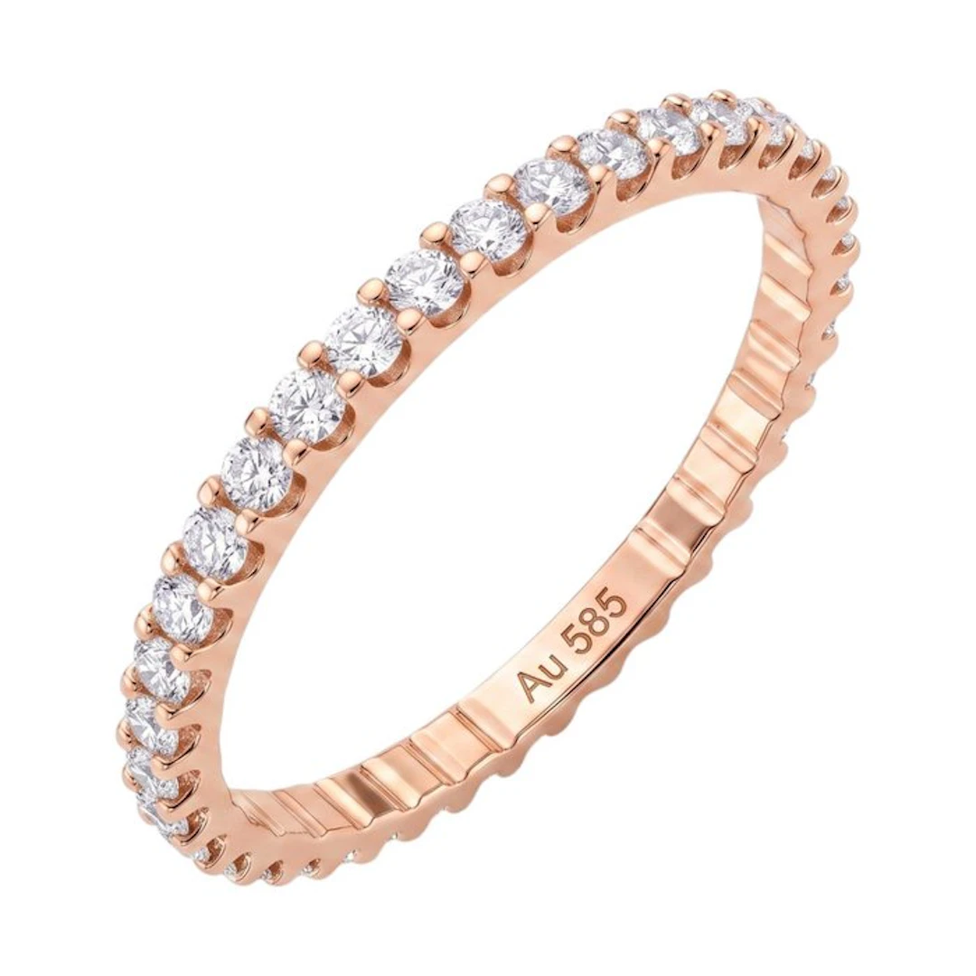 No reserve price - Ring - 14 kt. Rose gold - 0.43ct. tw. Diamond (Natural)