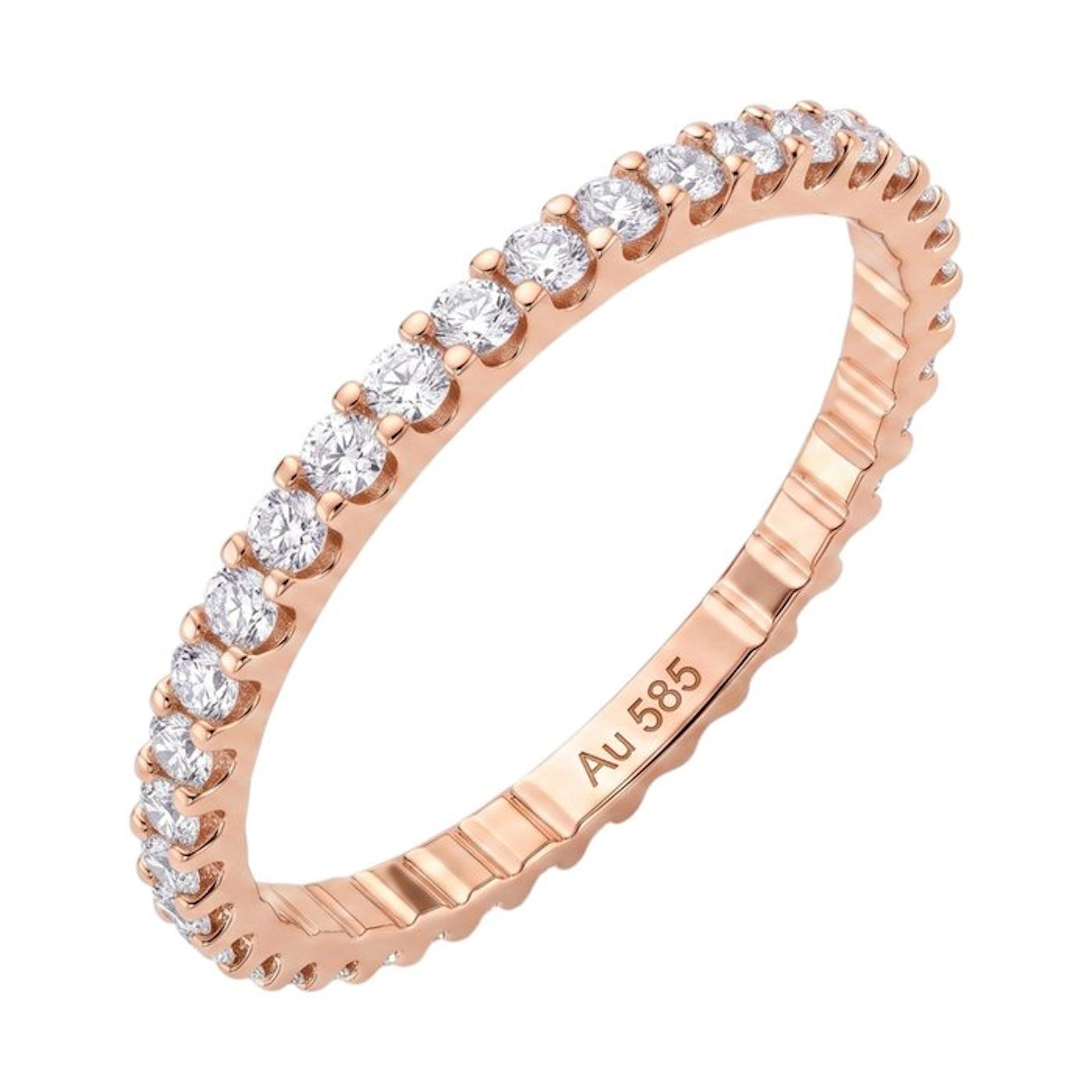 No reserve price - Ring - 14 kt. Rose gold - 0.43ct. tw. Diamond (Natural)