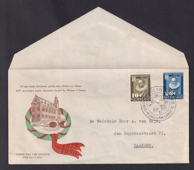 Netherlands 1950 - Leiden University - FDC E3