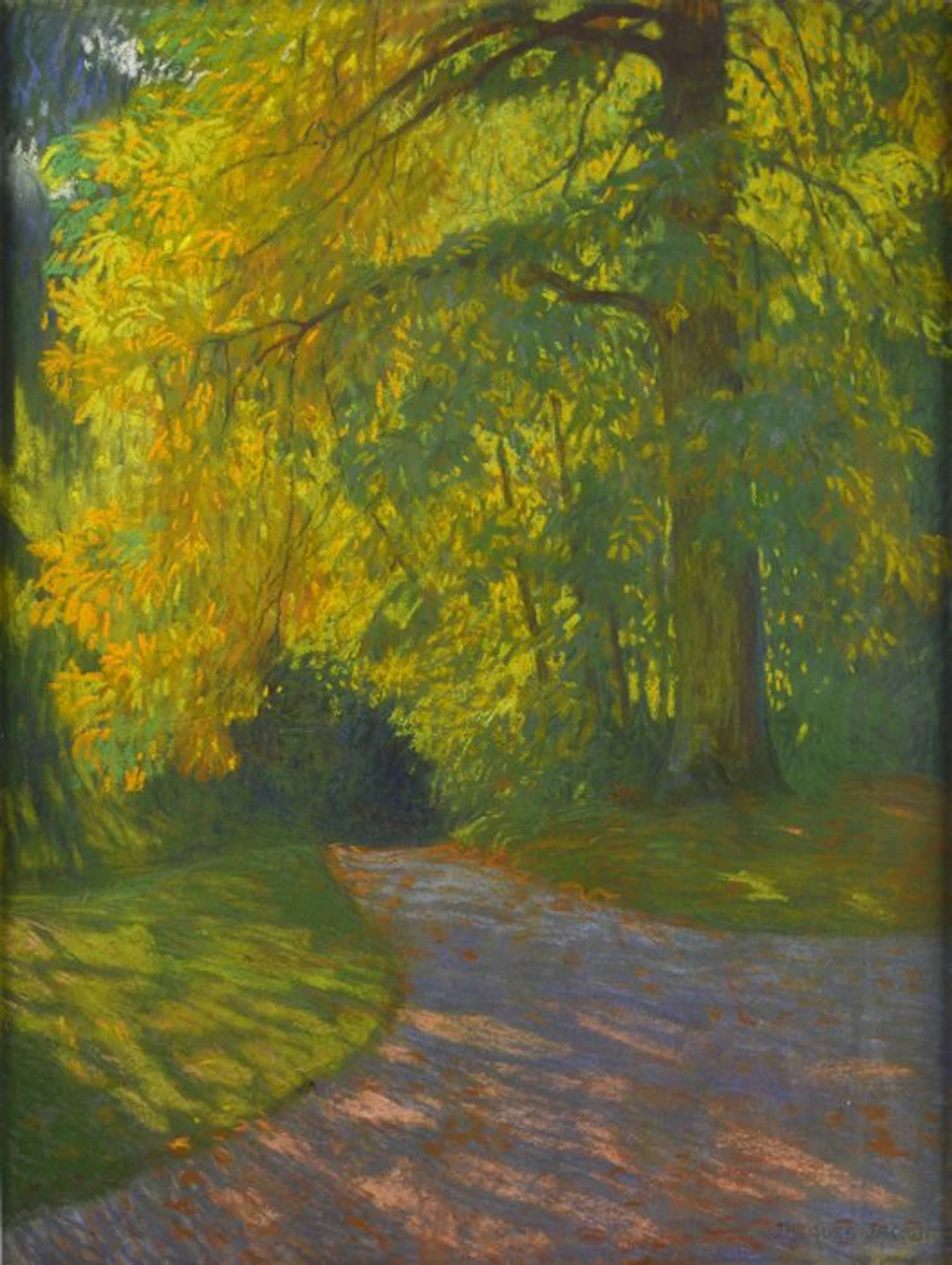 Jacques Jacobi (1877-1957). École Suisse. - Allée dans un parc.