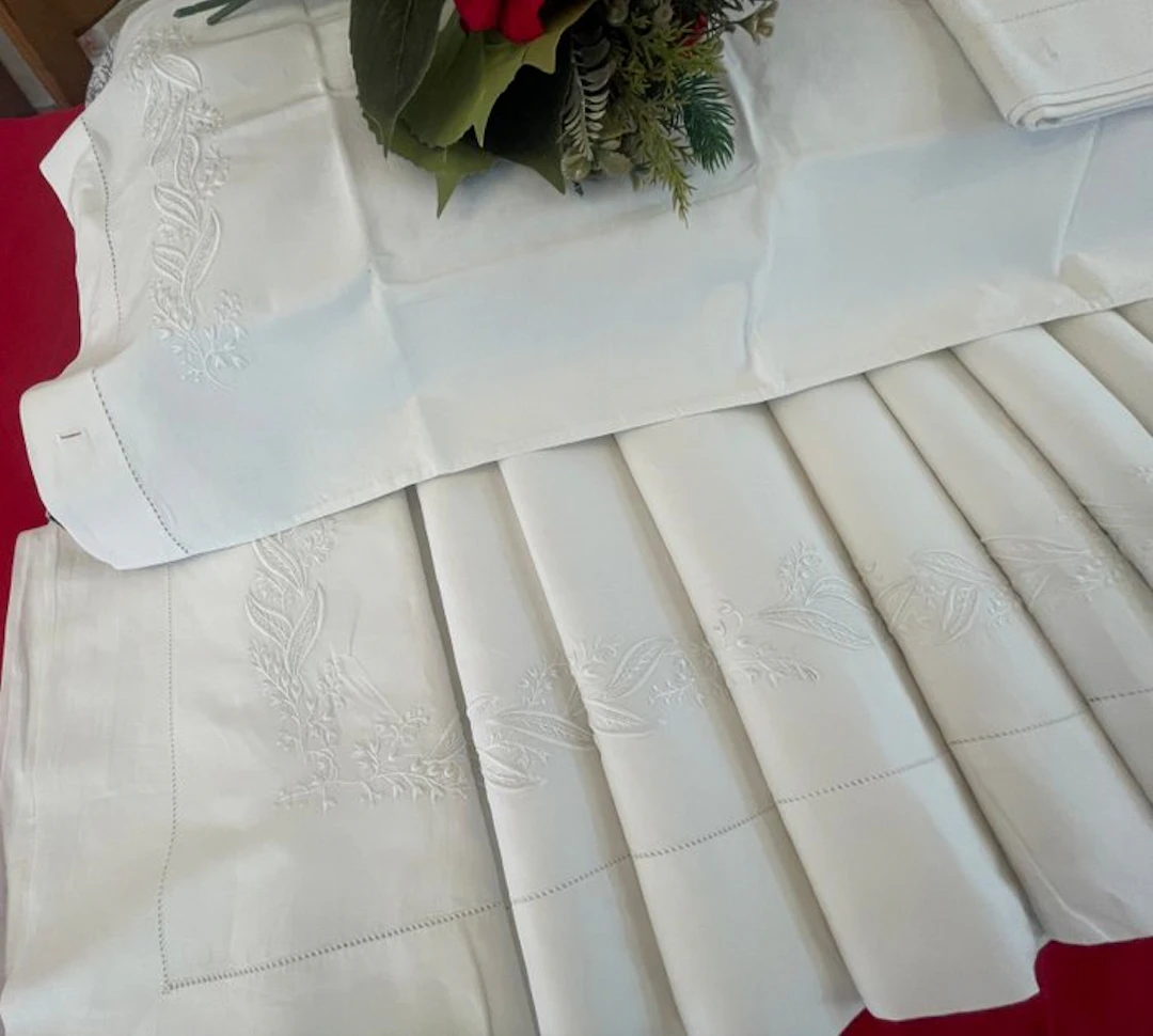 ricami fatti a mano - Bed sheet (3) - 2.5 cm - 2.2 cm - Sheet