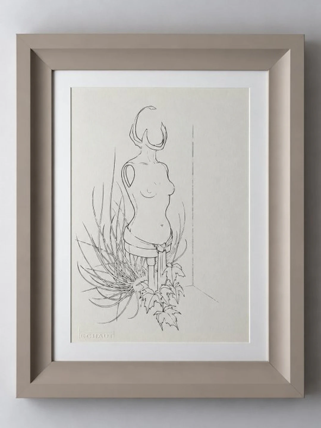 Eugène Eechaut (1928-2019) - Nude figure - Framed