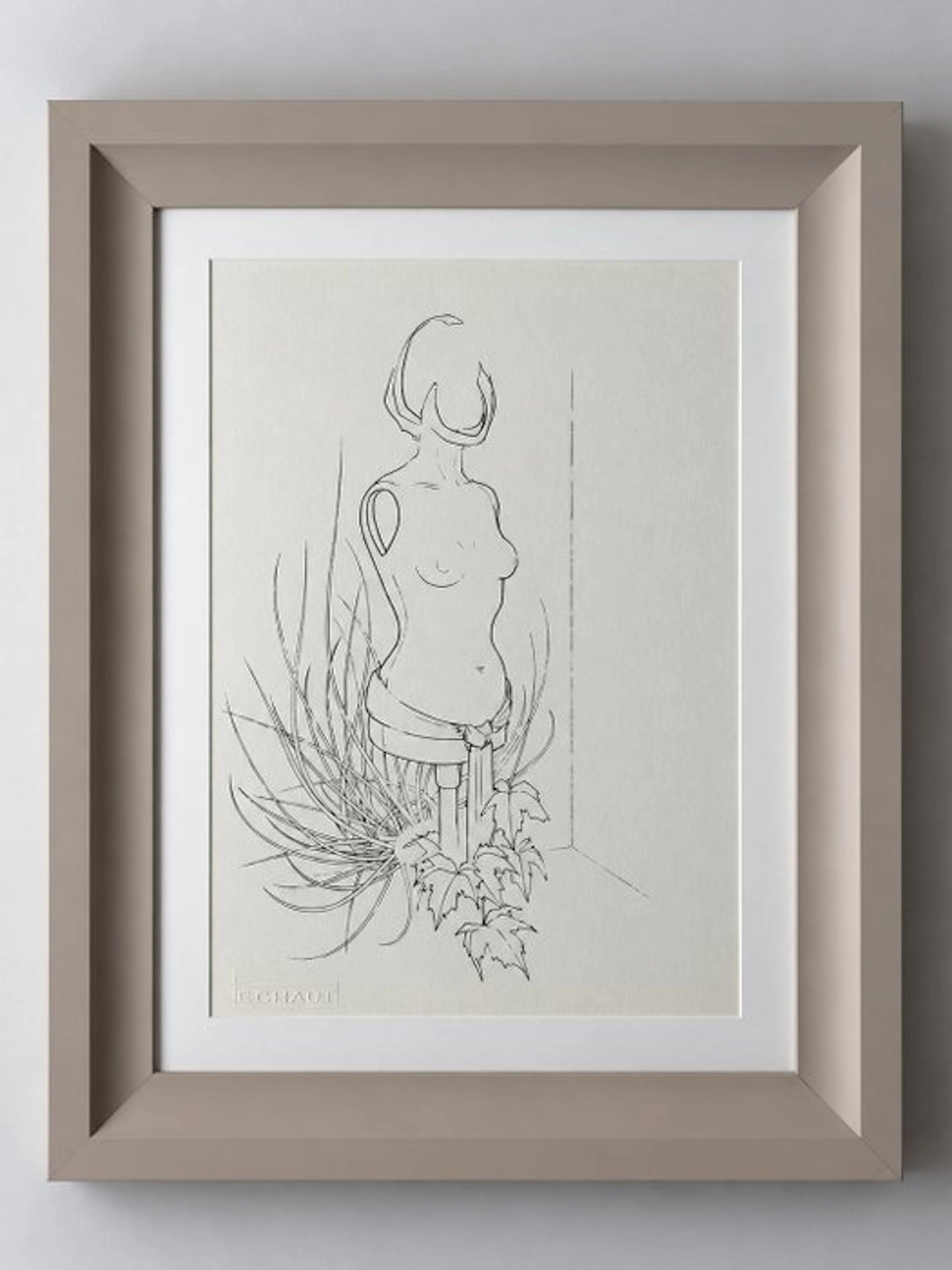 Eugène Eechaut (1928-2019) - Nude figure - Framed