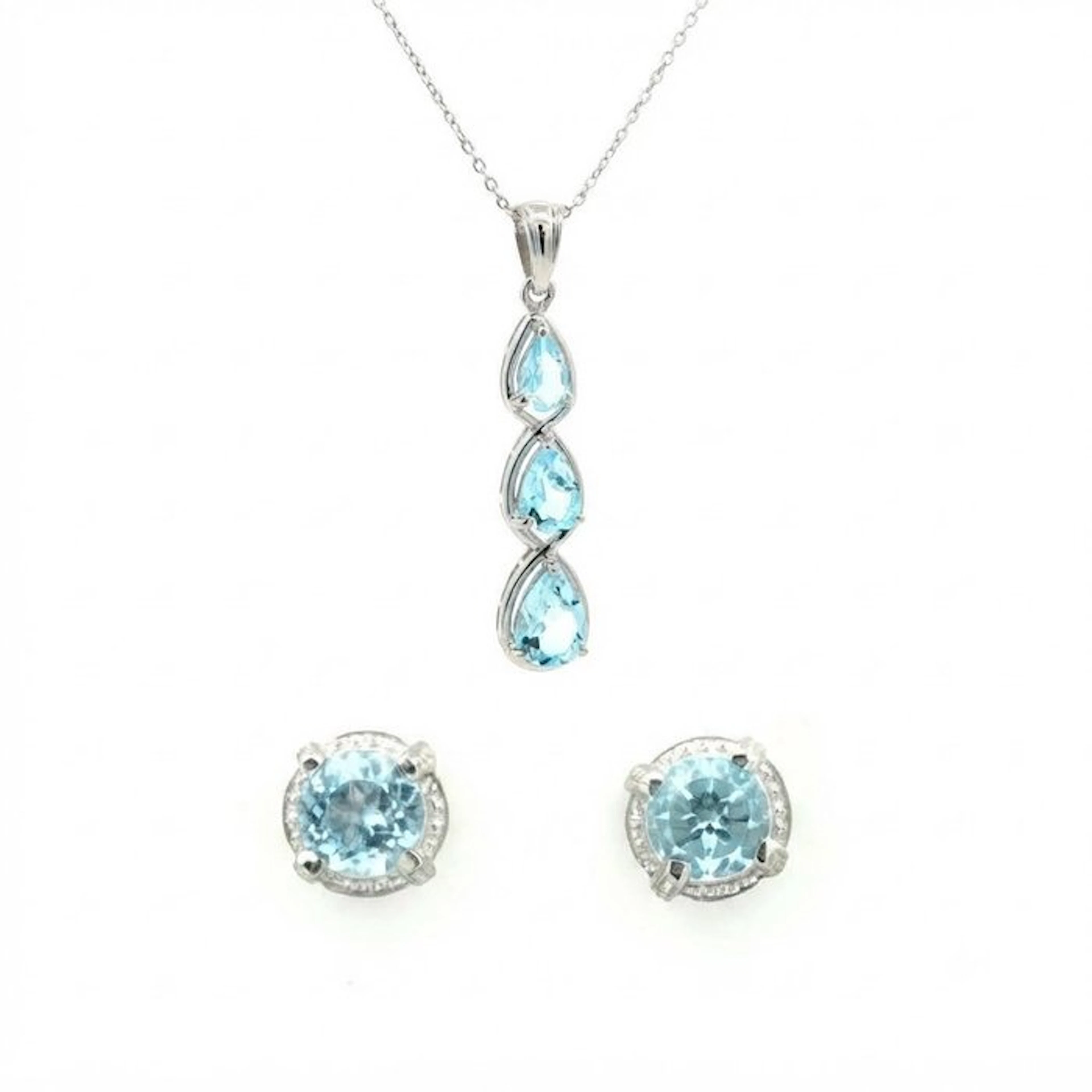No reserve price - 2 piece jewellery set Silver - 6.30ct