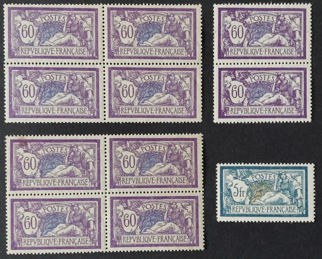 France - Merson, lot of stamps - Yvert 123 et 144