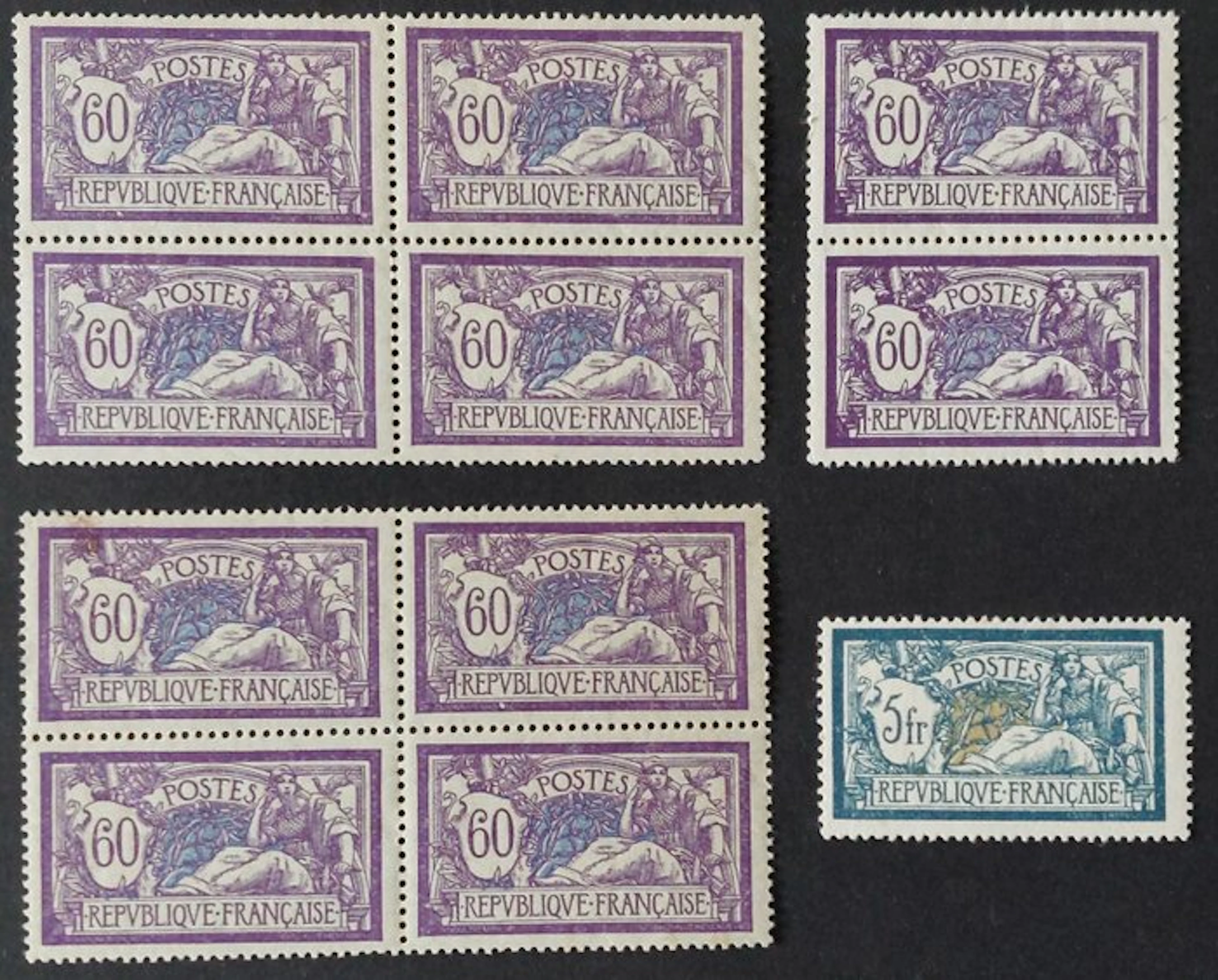 France - Merson, lot of stamps - Yvert 123 et 144