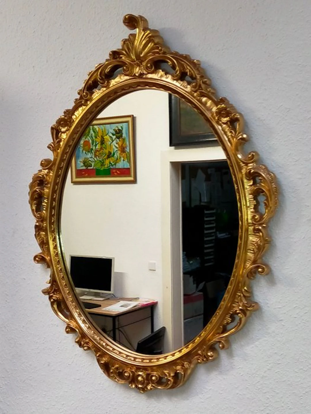 Elegante Wandspiegel mit Prunkrahmen - Mirror - Glass, Wood