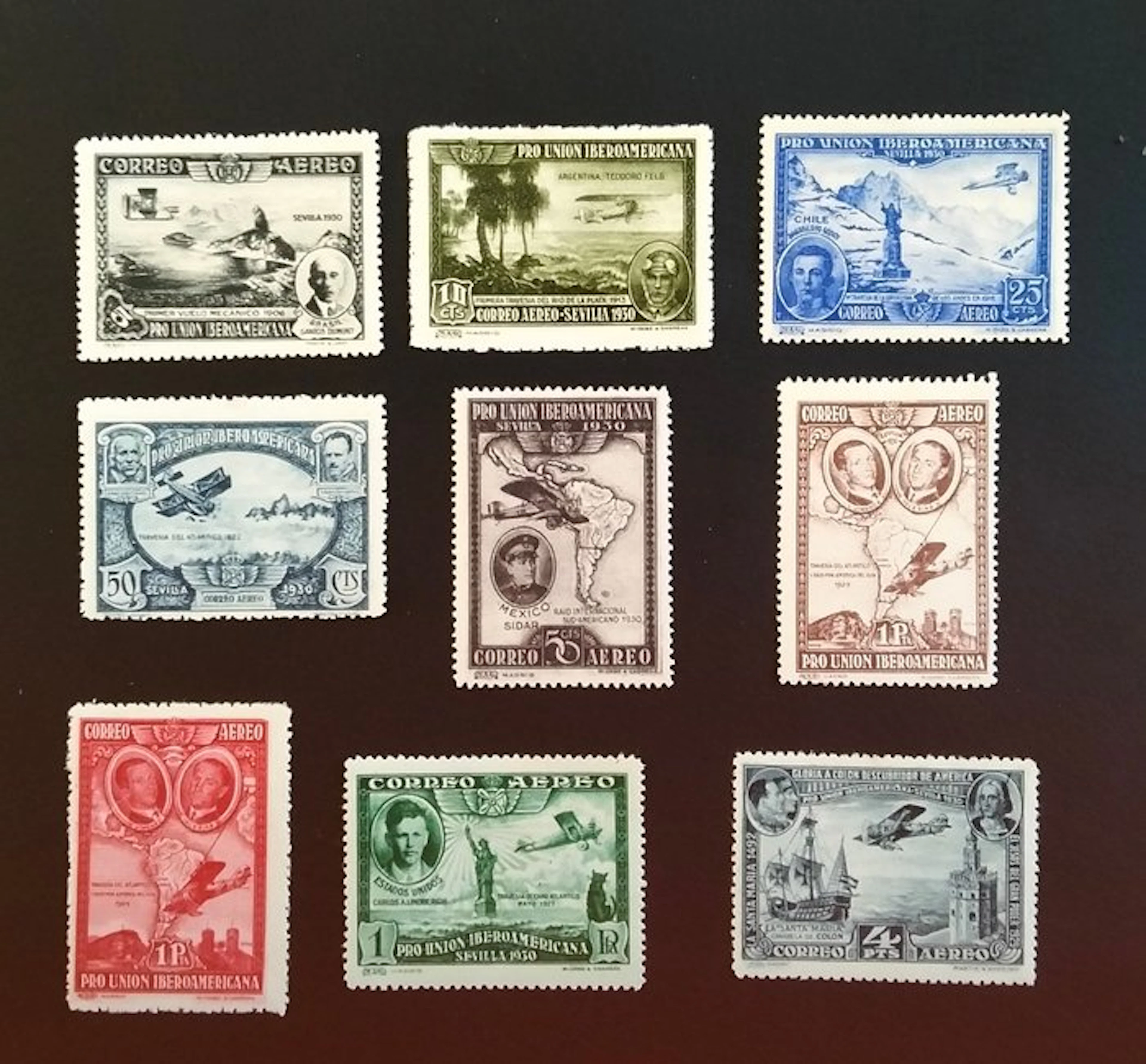 Spain 1930 - For the Ibero-American Union, airmail - Edifil 583/91