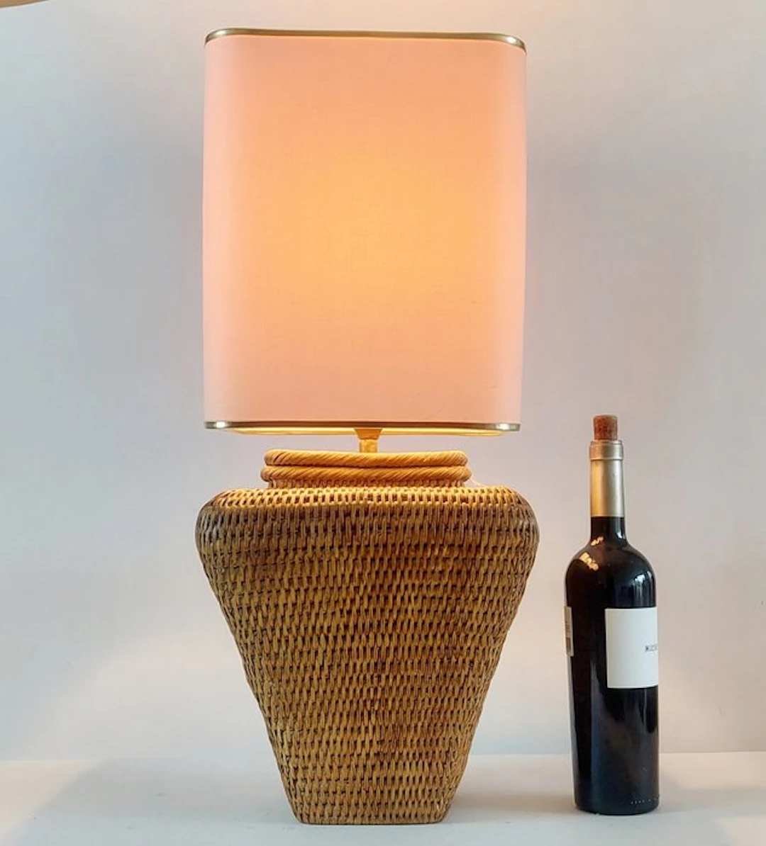 Flamant - Table lamp - Togo - Rattan, Fabric - Rattan table lamp