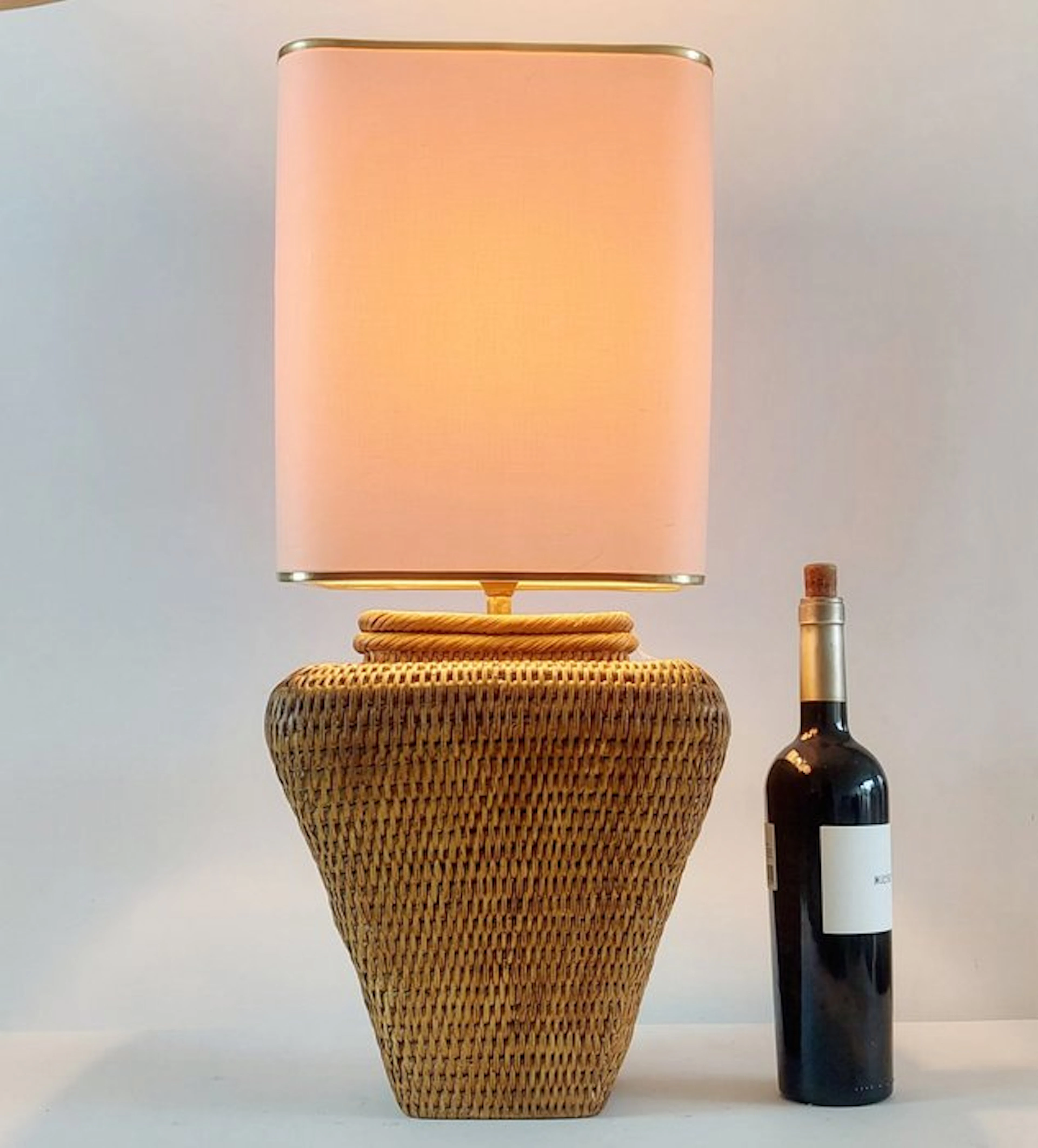 Flamant - Table lamp - Togo - Rattan, Fabric - Rattan table lamp